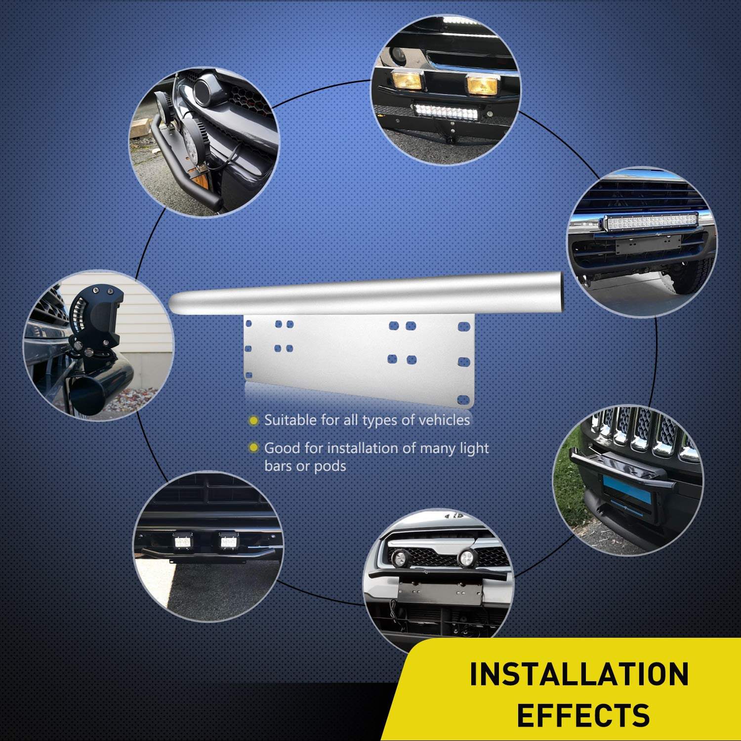 Nilight Led Light Bar Mounting Bracket Front License Plate Frame Bracket License Plate Mounting Bracket Holder For Off-Road Ligh