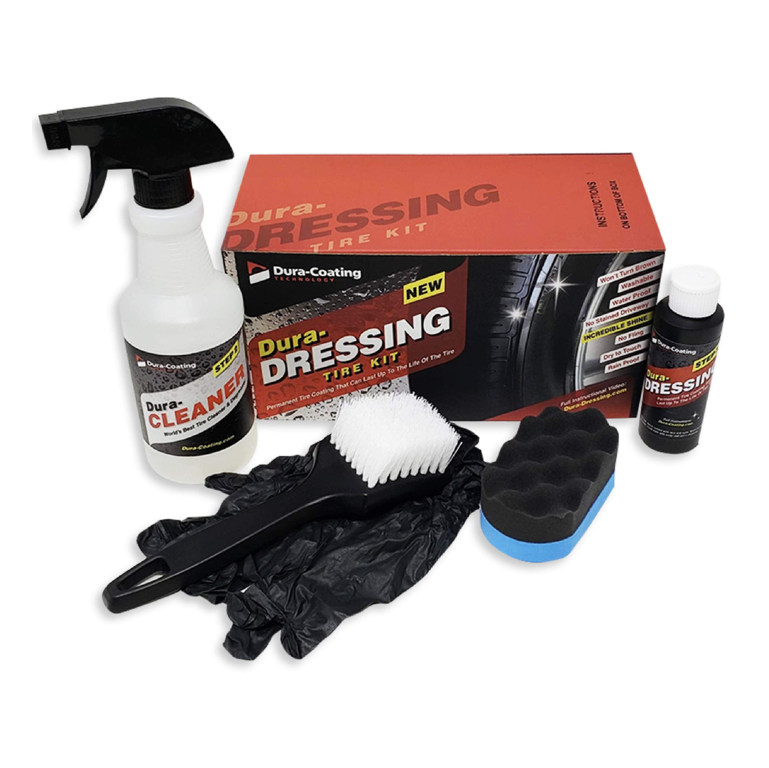 Dura-Dressing Total Tire Kit, Single Car Kit - Tire Dressing And Cleaning Kit - Made In The Usa To Ensure Your Tires Shine And Look Great