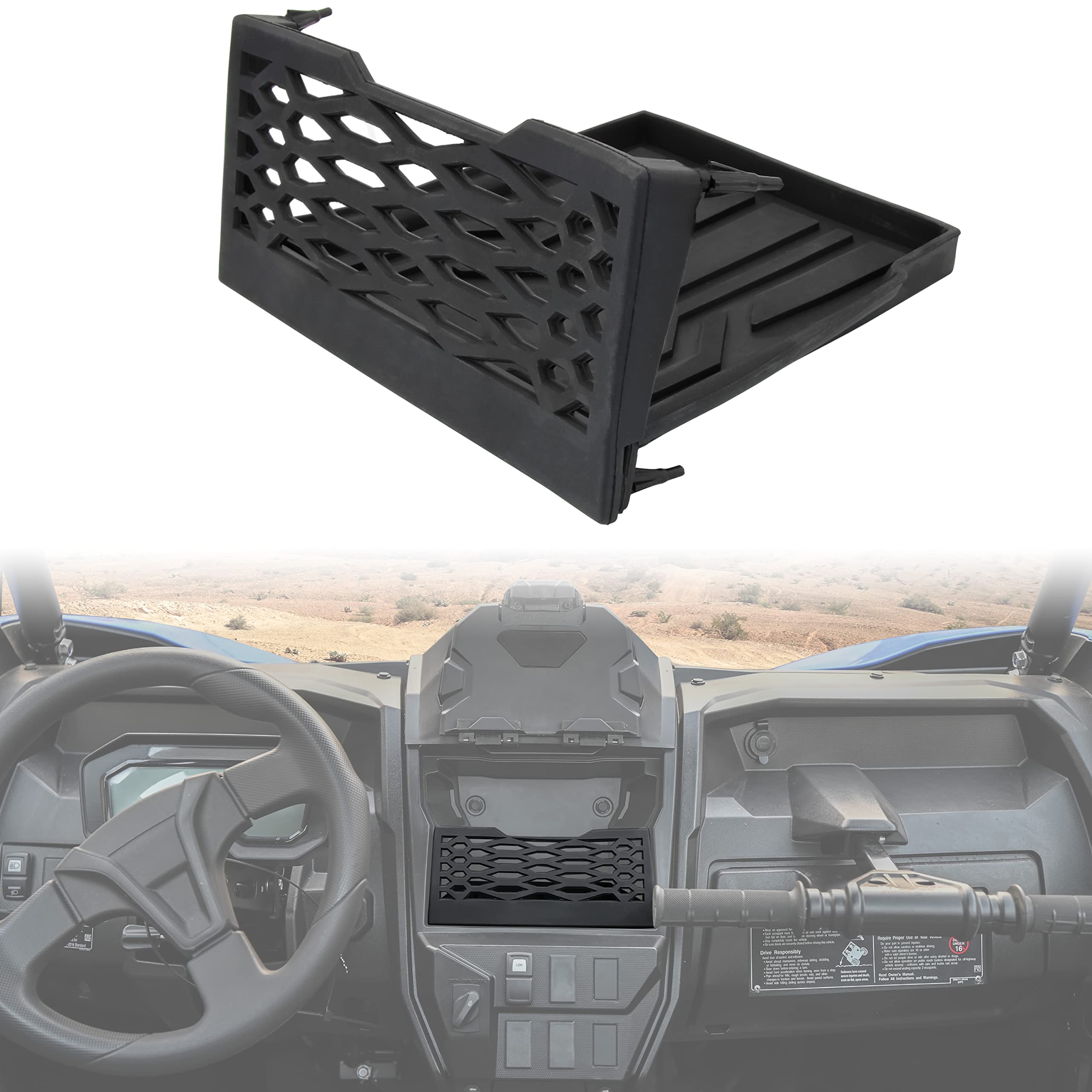 Sautvs Dashboard Dash Net With Anti-Slip Tray For Kawasaki Teryx, Under Dash Tray Anti-Slip Net For Kawasaki Teryx Krx 1000 2020