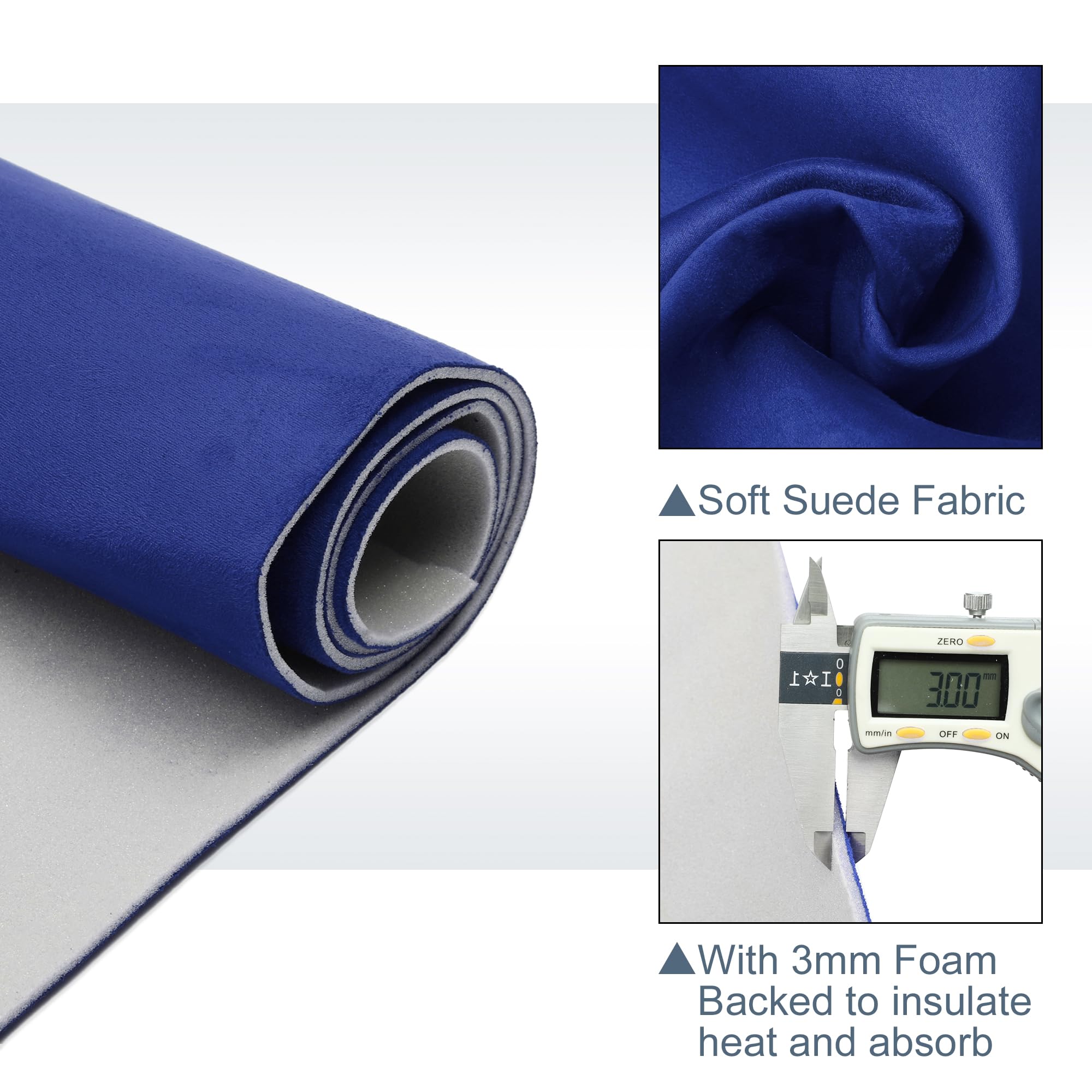 X AUTOHAUX Suede Headliner Fabric 80 Length x 60 Width Foam Backed for Car Truck SUV Interior Trim Protect Aging Broken Fade