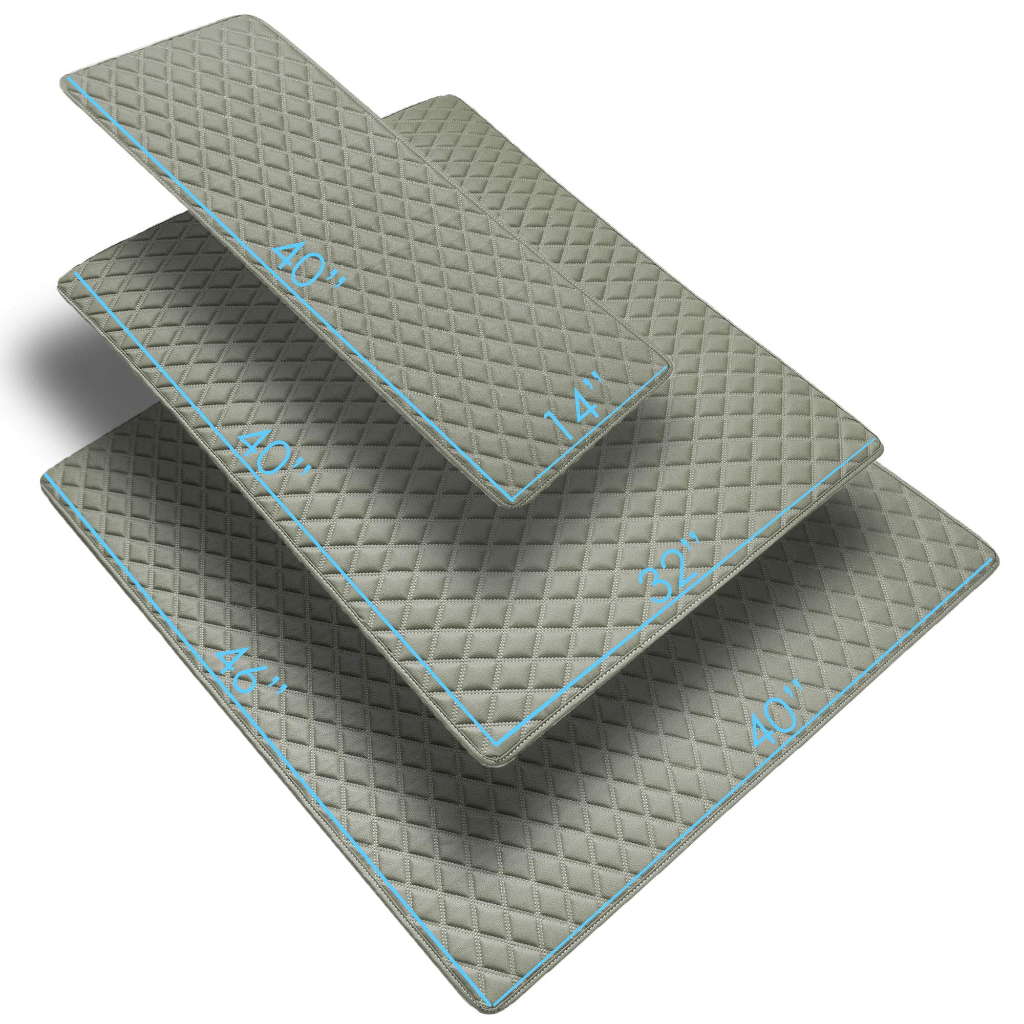 Fh Group F16501Gray-14 Deluxe Heavy Duty Faux Leather Diamond Pattern Multi-Purpose Gray Automotive Cargo Liner Fits Most Cars,