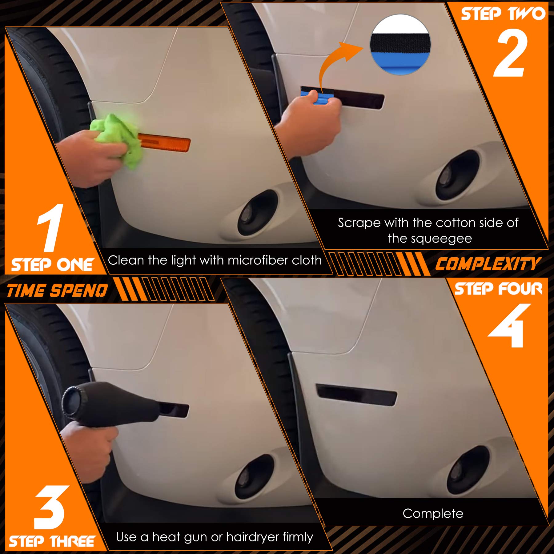 Ndrush Blackout Taillight Vinyl Tint Film Precut Overlay Tail Light Wrap Cover Compatible With Dodge Durango 2014-2021