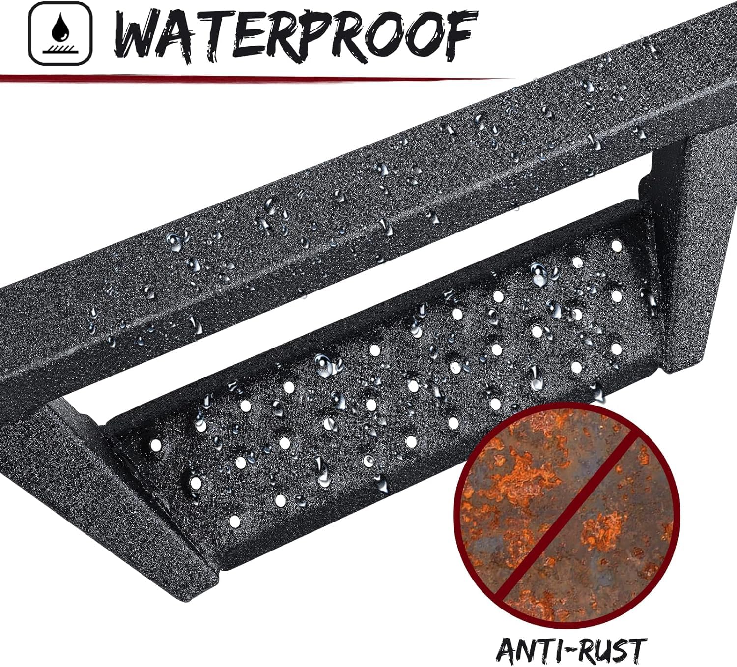 SMANOW Drop Down Running Boards, 4" Step Bars, Carbon Steel, Black, Compatible with 2024-2025 Toyota Tacoma Double Cab