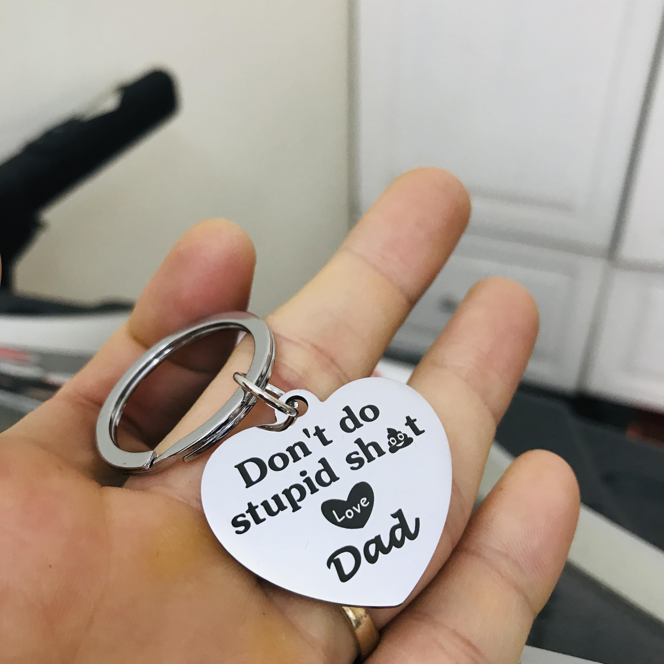 Funny Gifts For Teenage Teen Boys Girls Don'T Do Stupid Sh*T Love Dad Daddy Keychain Son Daughter Mother'S Day Father'S Day Grad