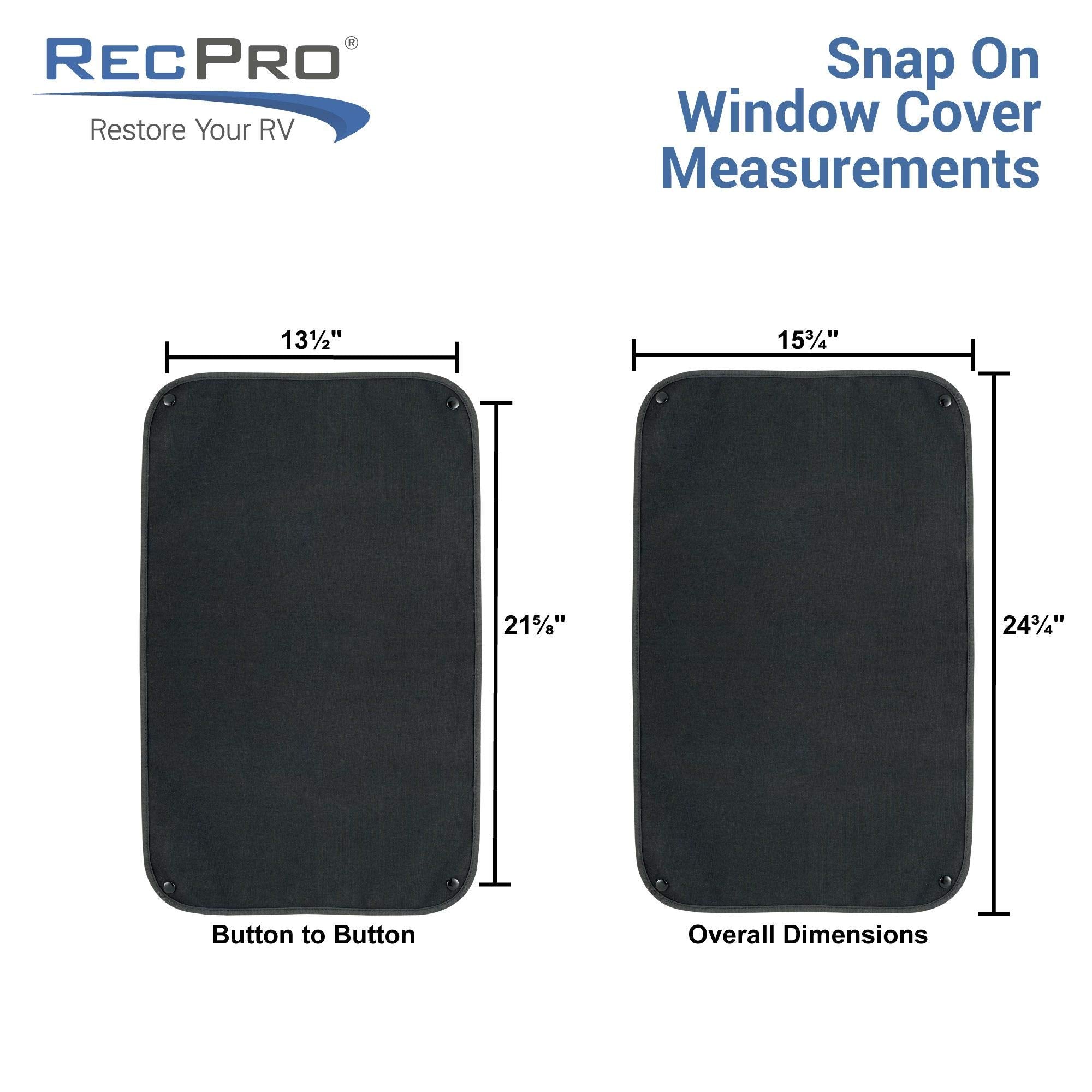 Recpro Rv Entry Door Window Shade Sunshade Camper Privacy Entrance Sun Blackout Fabric 16'' X 24'' (Tan)