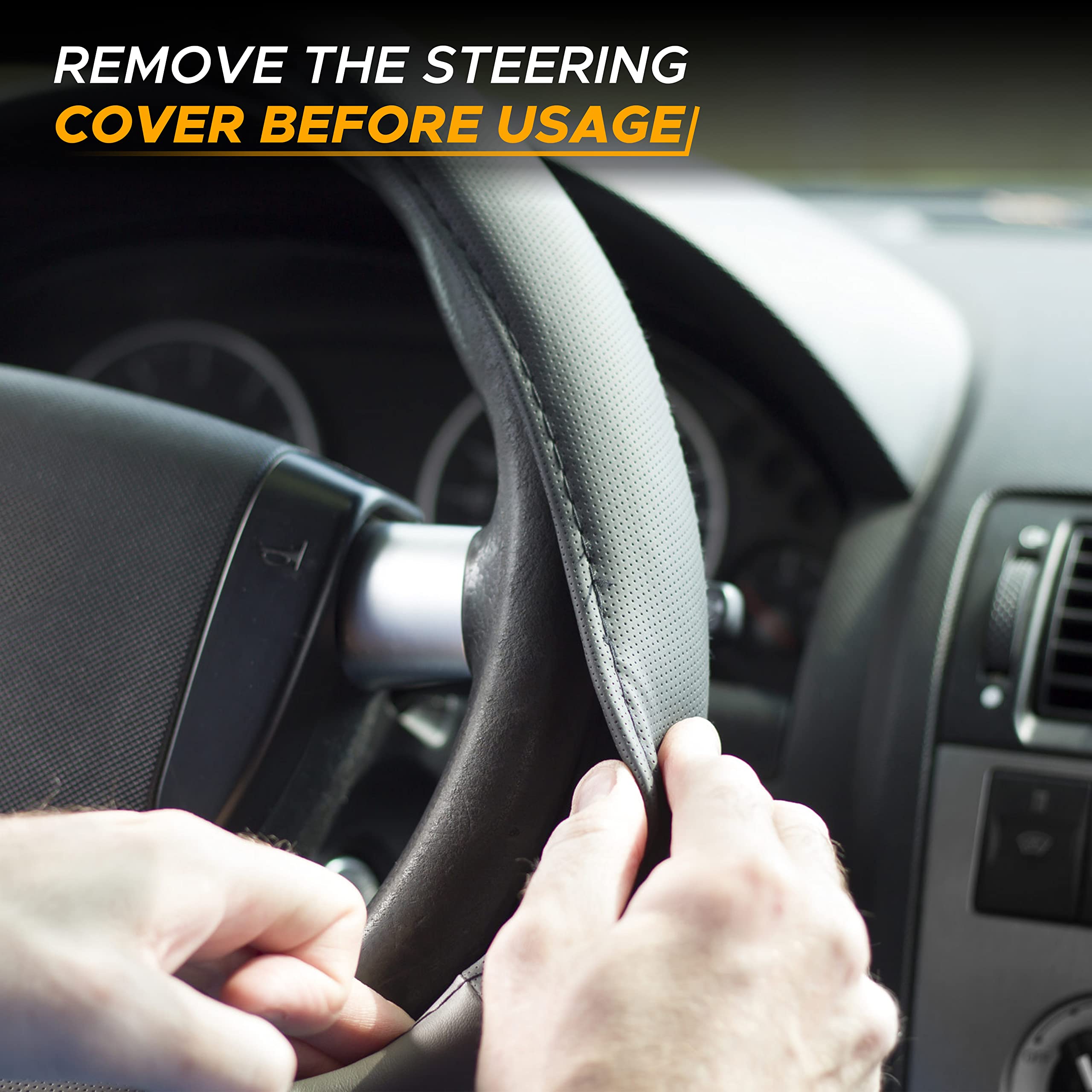 Econour 2 In 1 Car Steering Wheel Desk (Beige) | Steering Wheel Tray For Laptop Car Mount With Pen Holder | Car Food Tray For Ea