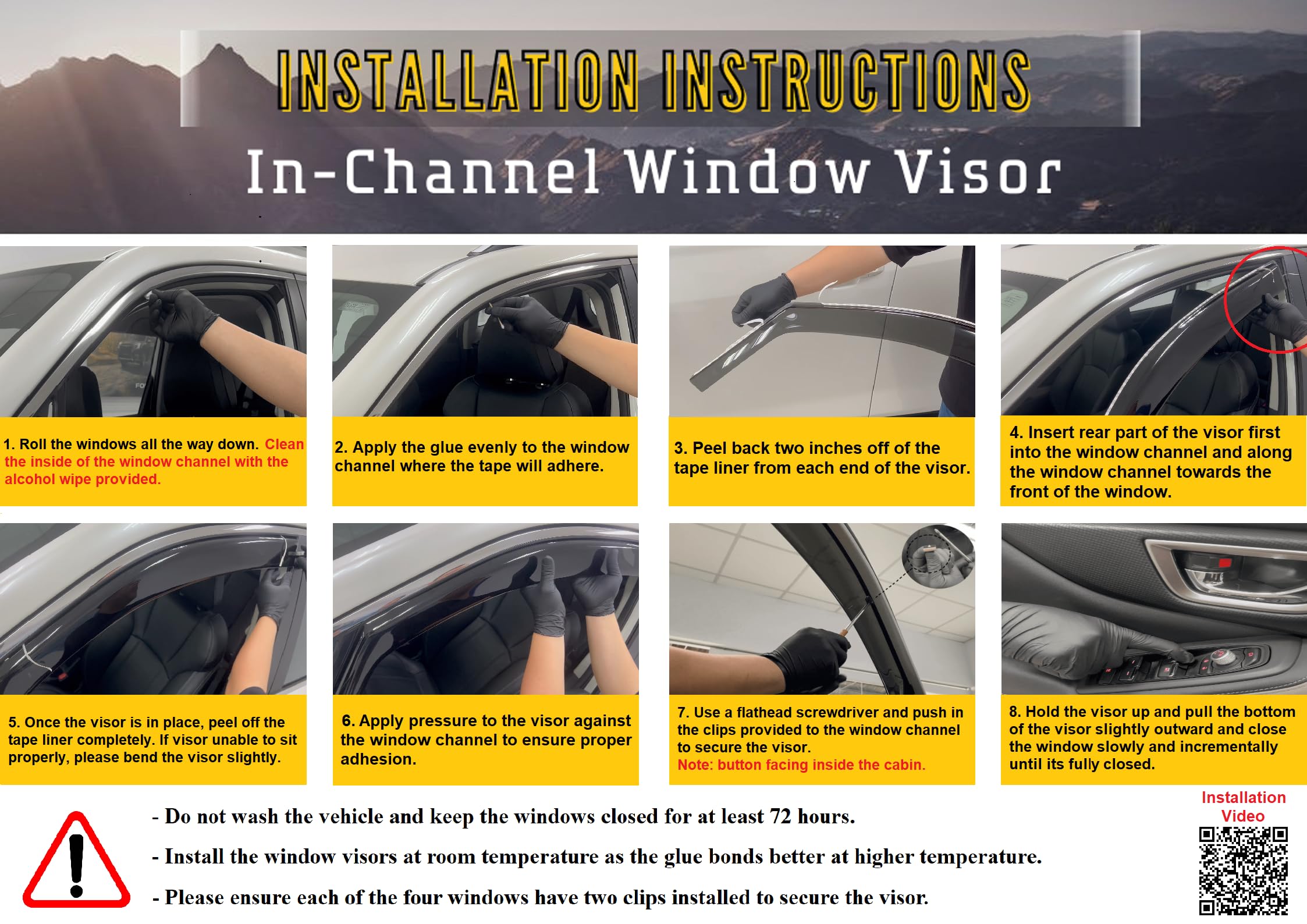 2018-2025 In-Channel Rain Guards For Jeep Wrangler Jl Side Window Deflector Visors Unlimited 4 Door & For Jeep Gladiator Jt 2020