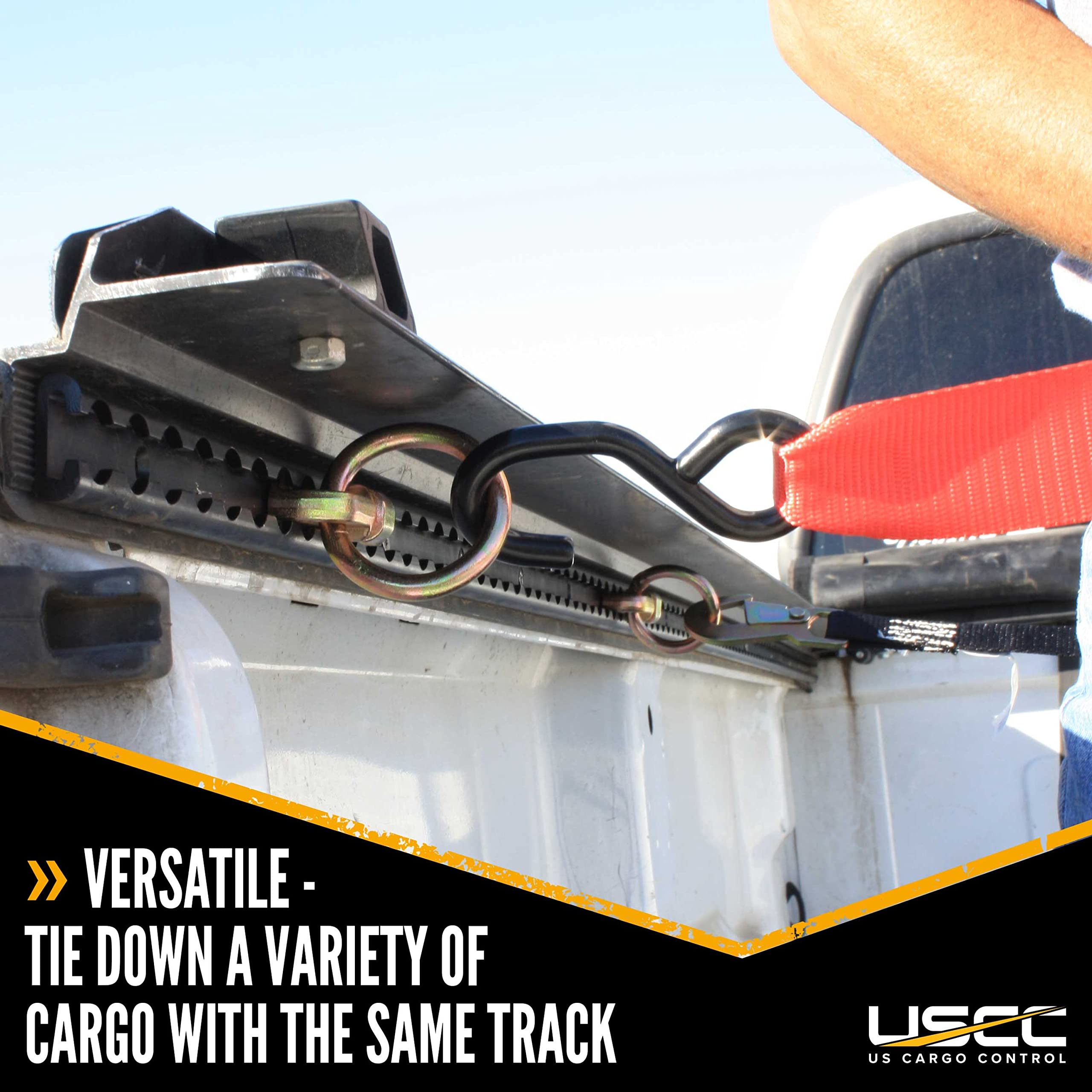 US Cargo Control 6 Black Anodized Aluminum L Track (4-Pack) - Durable Tie Down Rail for Trailers, Truck Beds, Motorcycles, ATVs, Bikes