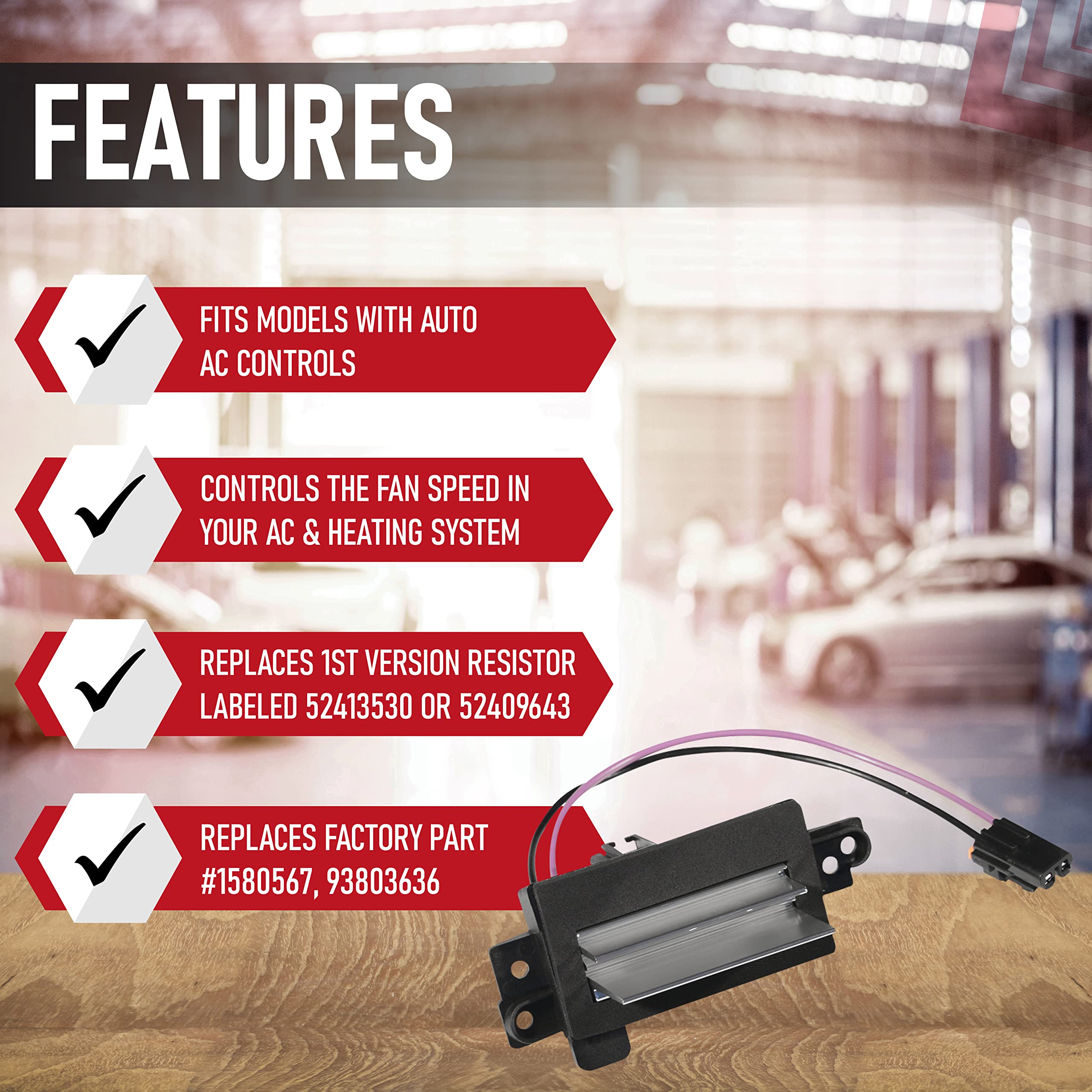 Hvac Blower Motor Resistor - Compatible With Chevy, Cadillac, Gmc And Other Gm Vehicles - Silverado, Trailblazer, Envoy, Sierra,