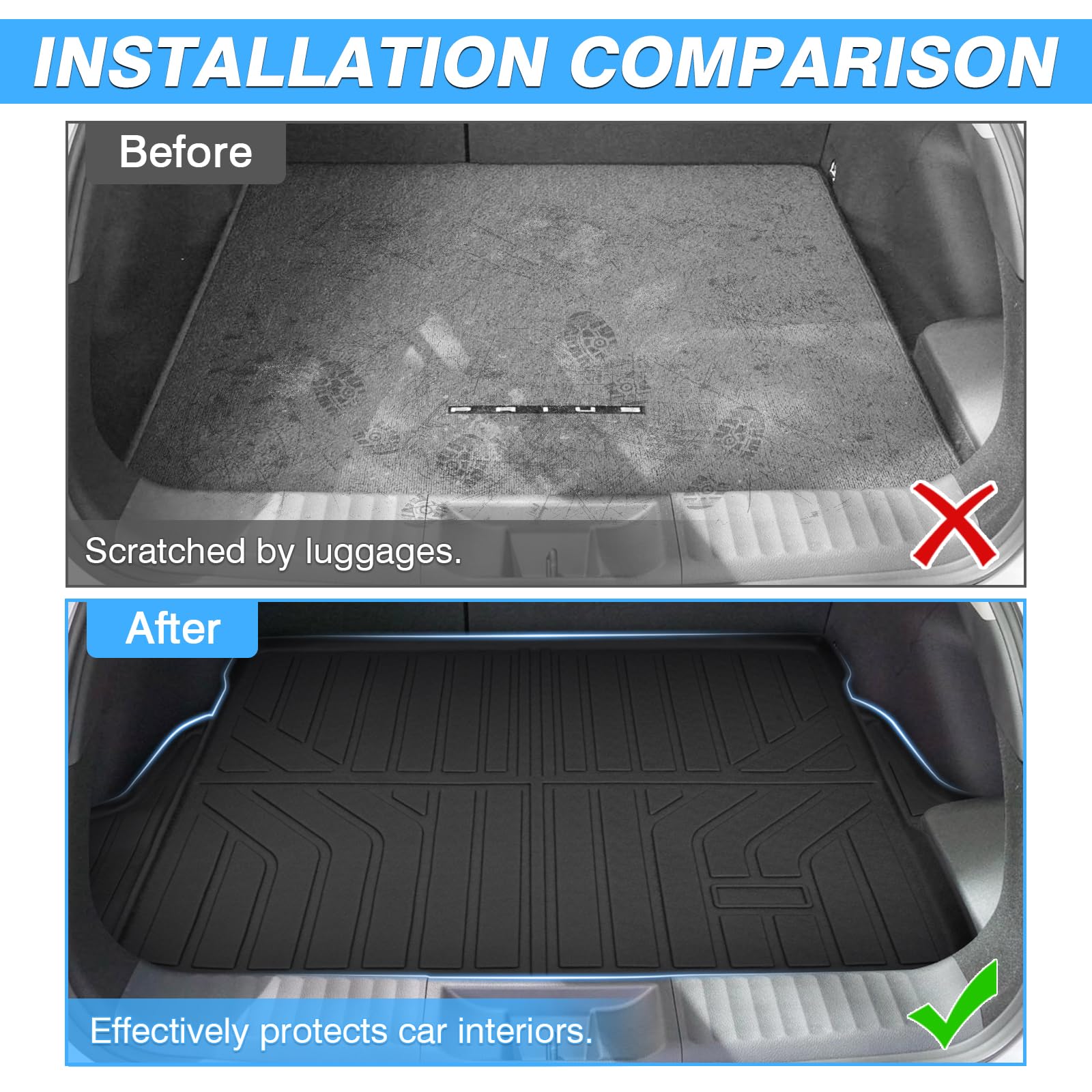 Powerty Cargo Liner For 2023 2024 2025 Toyota Prius & Prius Prime (Phev) Accessories Cargo Mats Tpe All Weather Trunk Liner Heav