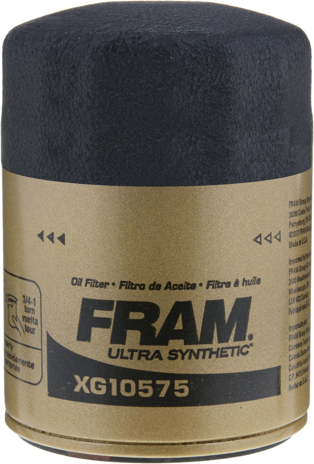 Fram Ultra Synthetic Automotive Replacement Oil Filter, Designed For Synthetic Oil Changes Lasting Up To 20K Miles, Xg10575 With Suregrip (Pack Of 1)