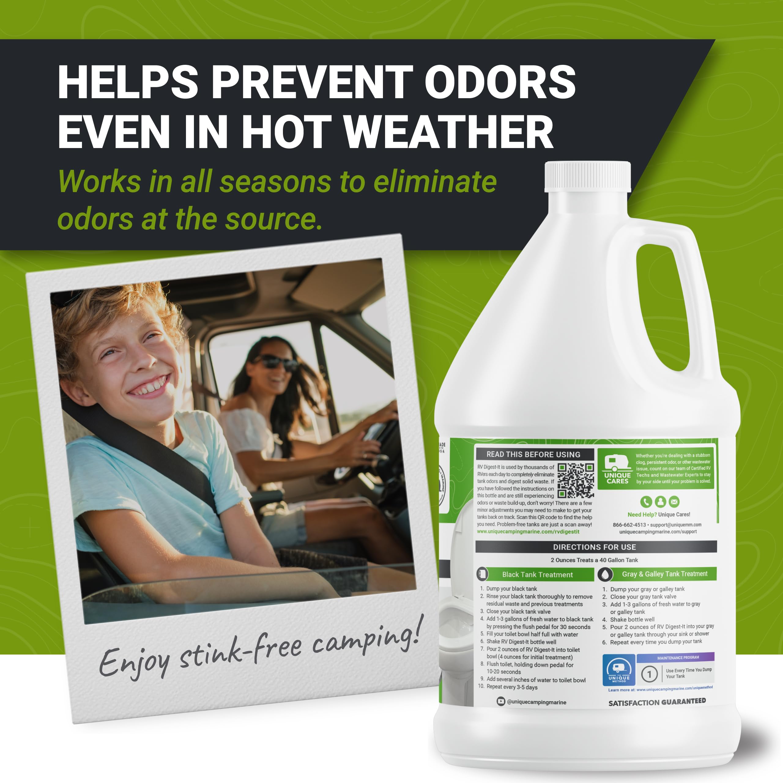 Unique Rv Digest-It Classic Rv Toilet Treatment - Eliminates Odors At The Source And Liquifies Waste - 64 Uses Per Bottle (128 O