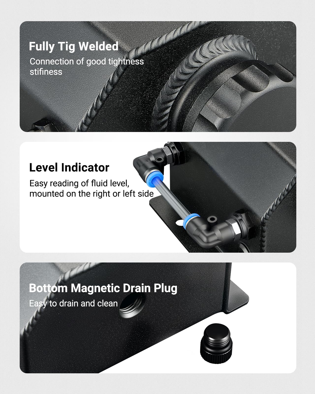 Evil Energy Overflow Tank,Coolant Radiator Tank,Reservoir Expansion,Universal 1L Aluminum…