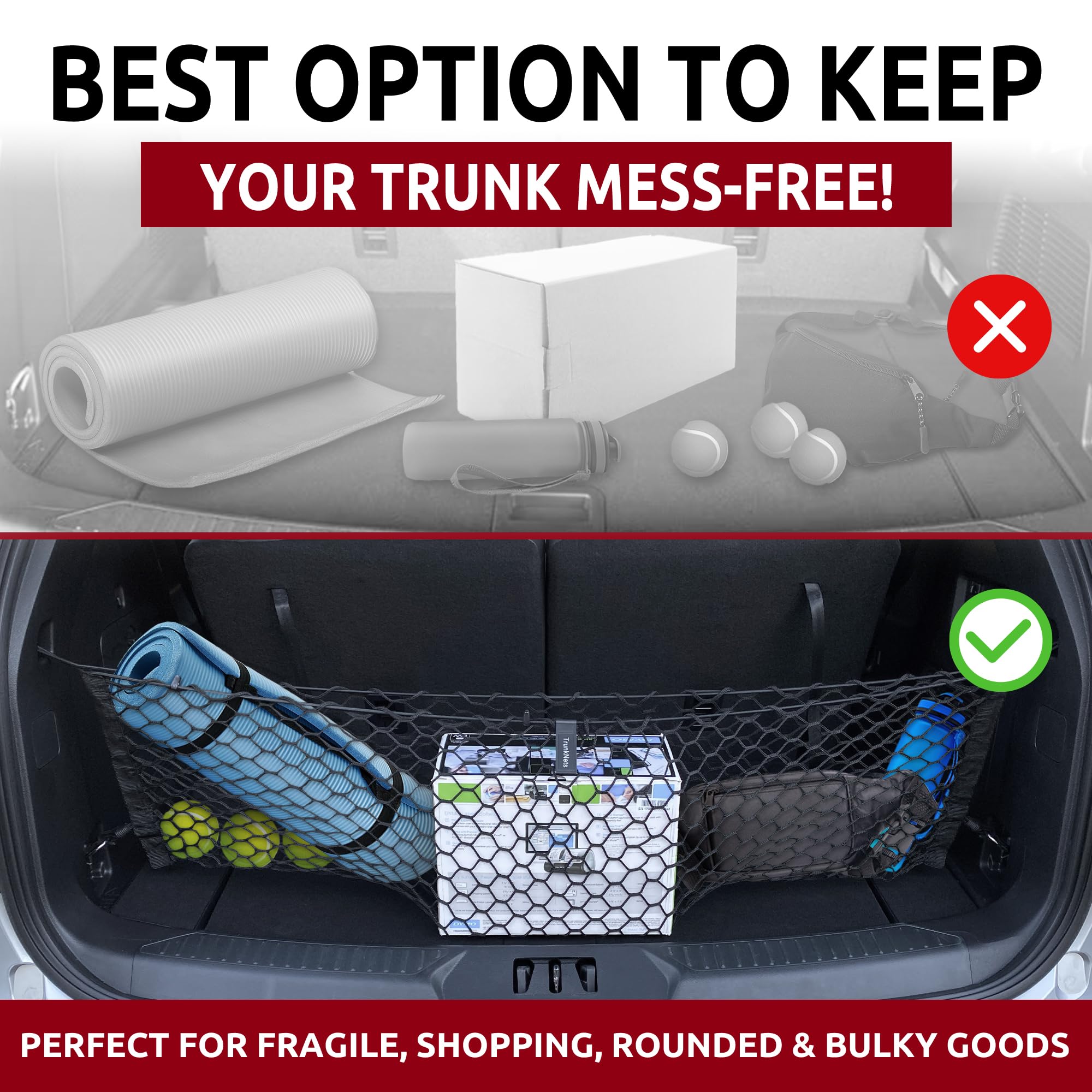 Envelope Style Trunk Mesh Cargo Net For Ford Explorer Base St Xlt 2020-2024 - Car Accessories - Premium Trunk Organizers And Sto