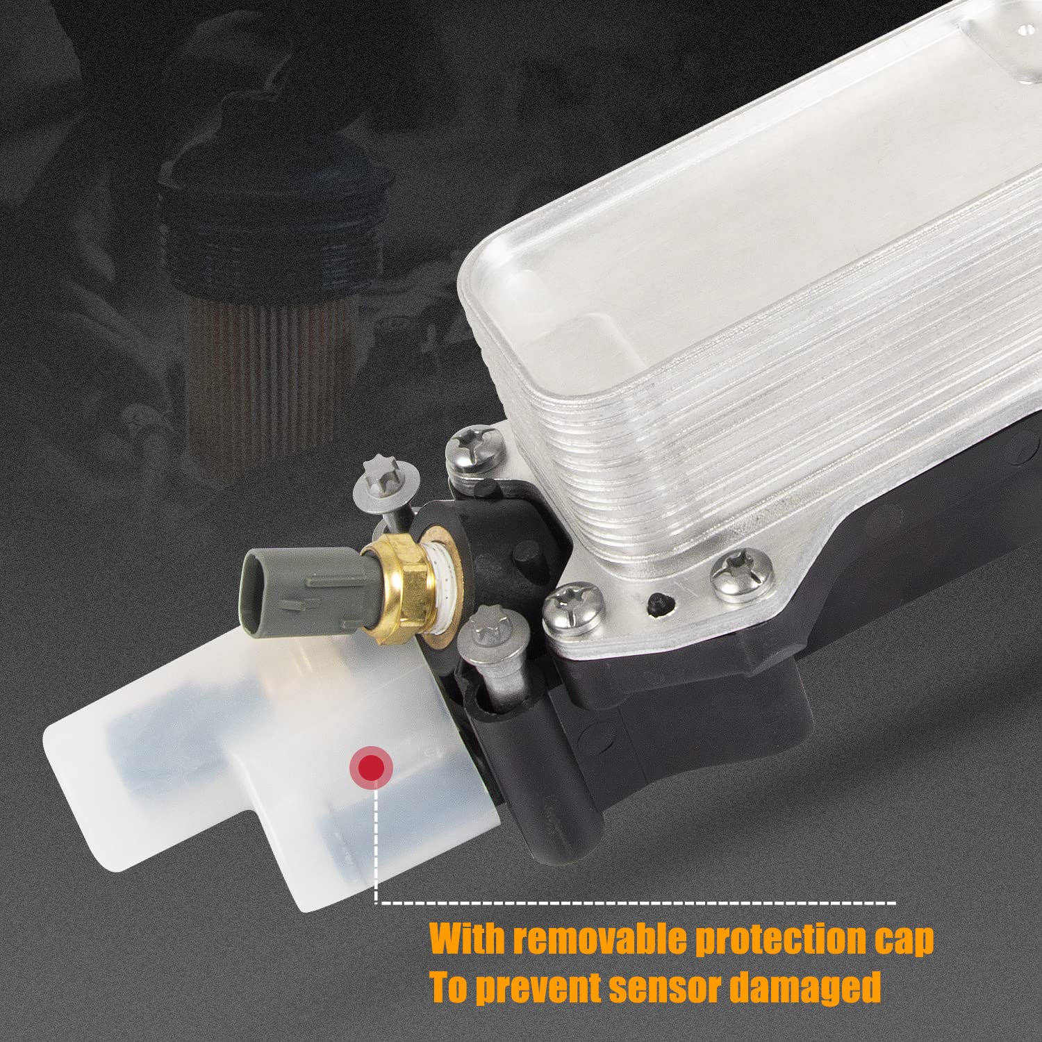 RANSOTO Engine Oil Cooler With Oil Filter Housing Adapter Compatible With 2014 2015 2016 2017 Chrysler 200 300, Dodge Avenger Jo