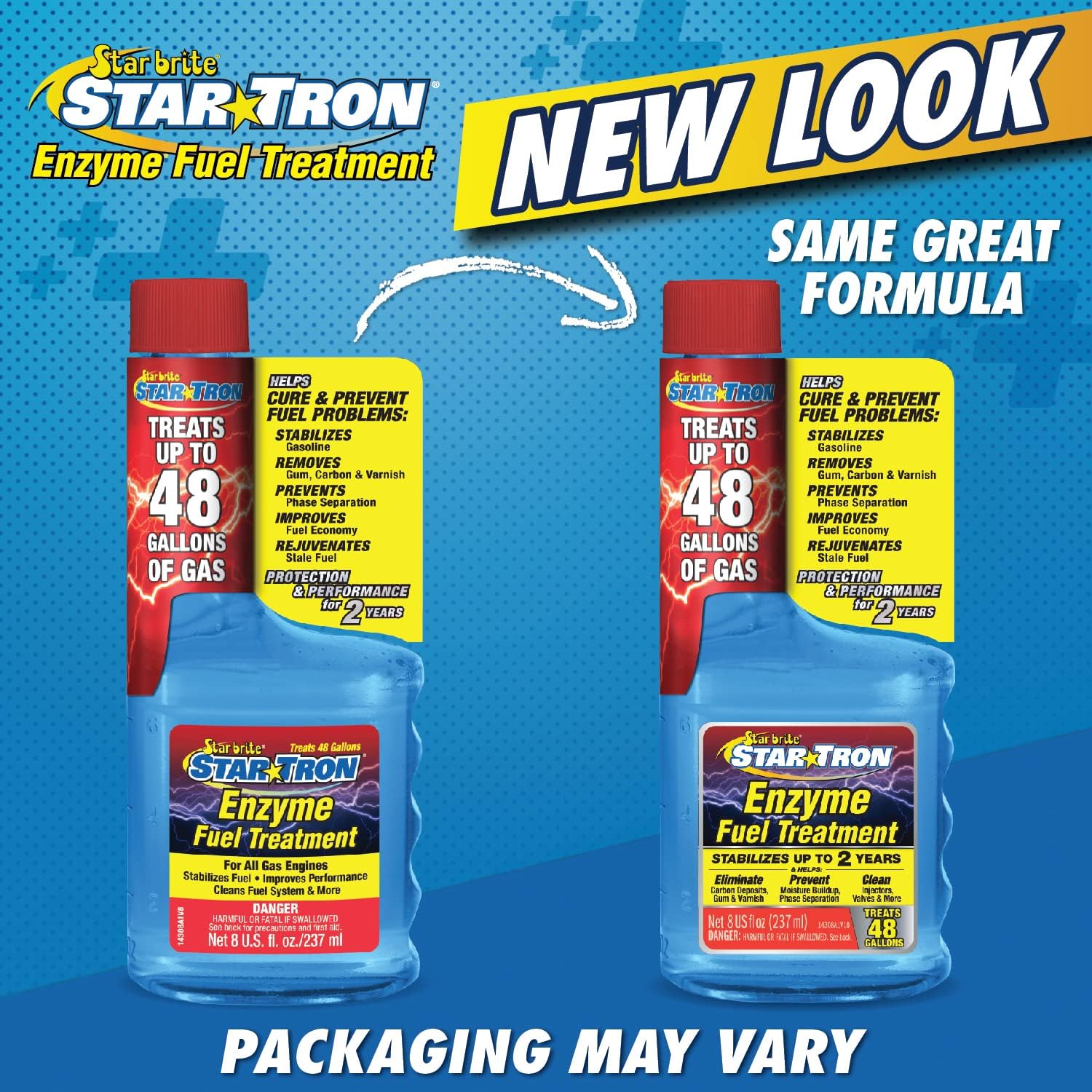 Star Brite Star Tron Enzyme Fuel Treatment, Small Engine Formula, 8 Fl Oz - Treats Up To 48 Gals - Gas Additive Rejuvenates & St