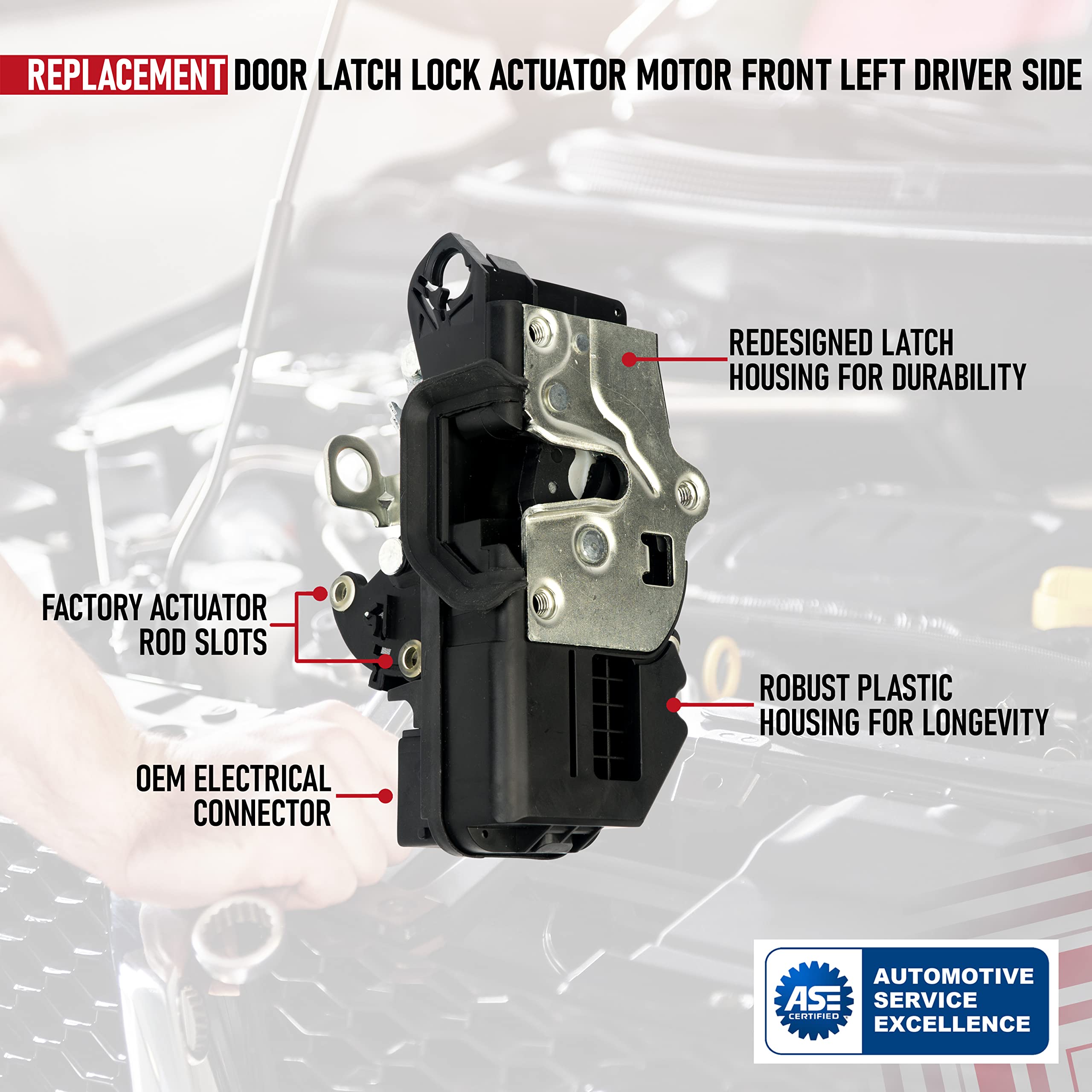 Door Latch Lock Actuator - Front Left Driver Side - Replaces 15880052, 207838846, 931-303 - Compatible with Chevy, GMC, Cadillac