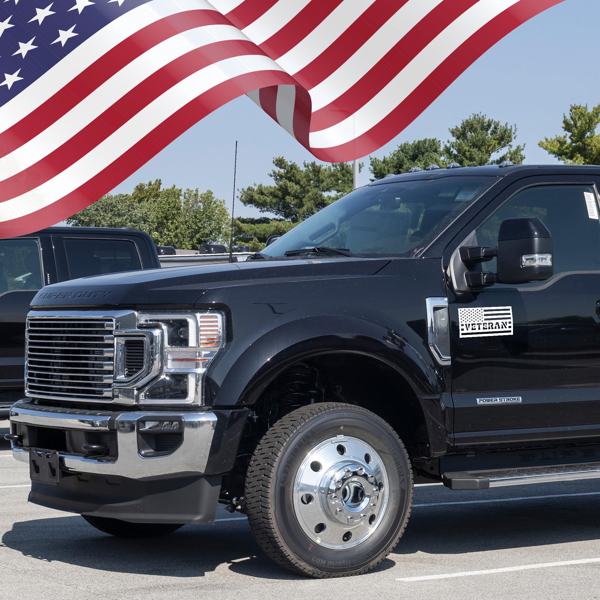 American Flag Magnets For Trucks & Cars (3 Pack) - Veteran Edition + Bonus Reverse Design | Magnetic Us Flags Cut-Out | Powerful