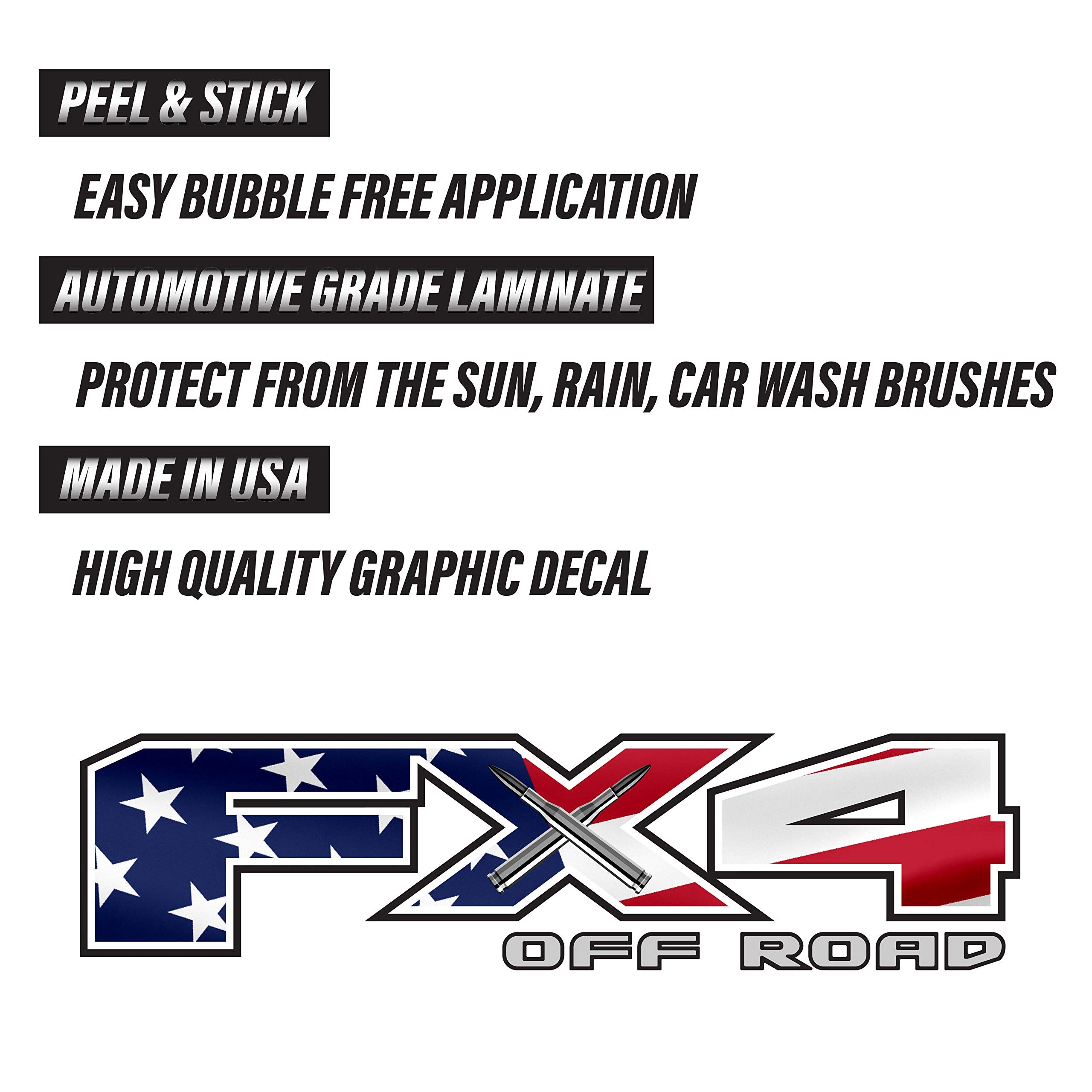 Fx4 Off Road Decal Usa Black Flag Replacement Sticker F 150 Bedside Emblem For 4X4 Truck Super Duty (Fx4 Off Road Decal Usa Flag