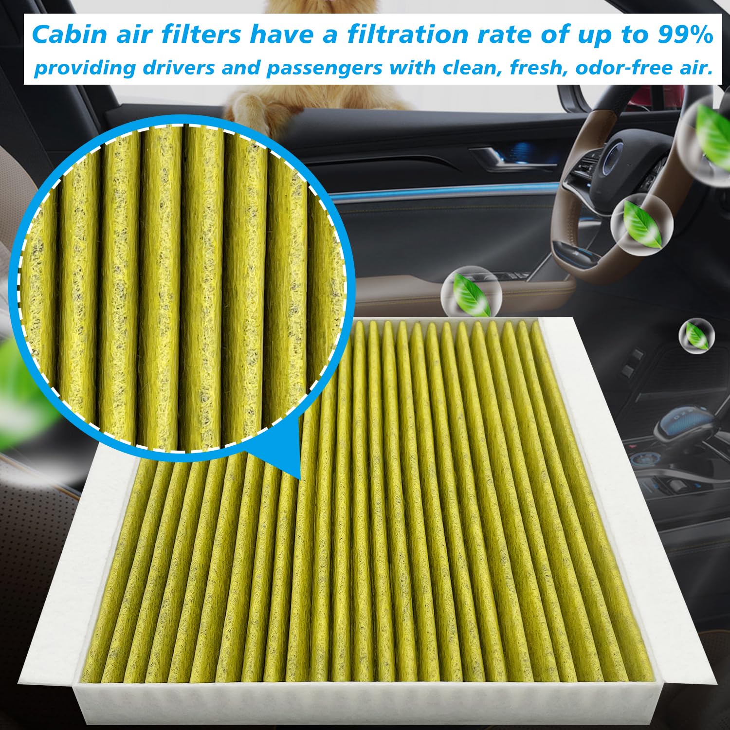 Capume Cabin Air Filter JM2H0 Fits for 2008-11 Accent, 2007-16 Elantra, 2013-14 Elantra Coupe, 2013-17 Elantra GT, 2014-18 Forte