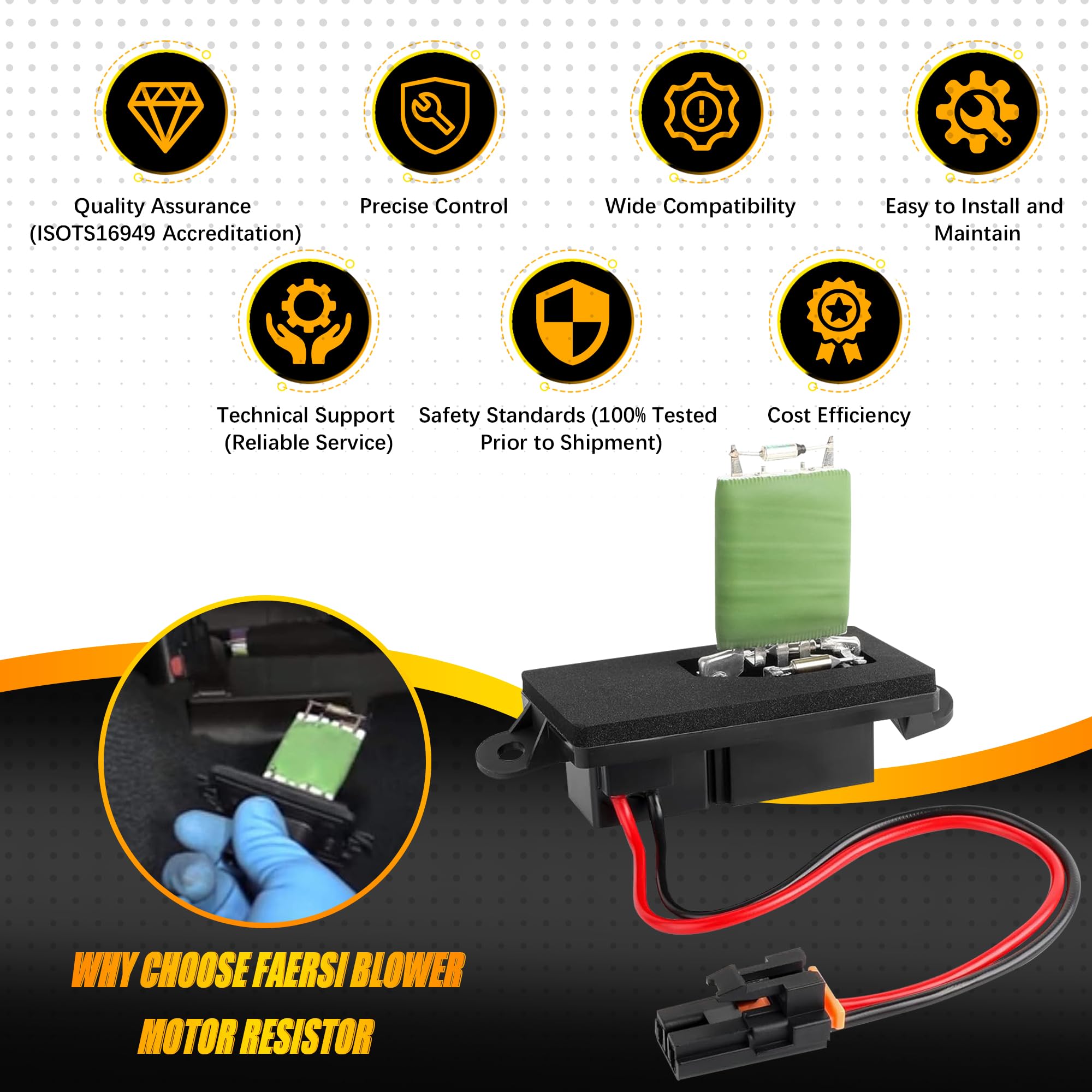 89019089 Hvac Blower Motor Fan Resistor Compatible With 1999-2006 Chevy Silverado Gmc Sierra 1500 2500 3500, 2000-2002 Gmc Yukon (2 Holes Mounting Flange) Replaces# 973-004, 89018597, 22807122, Ru371