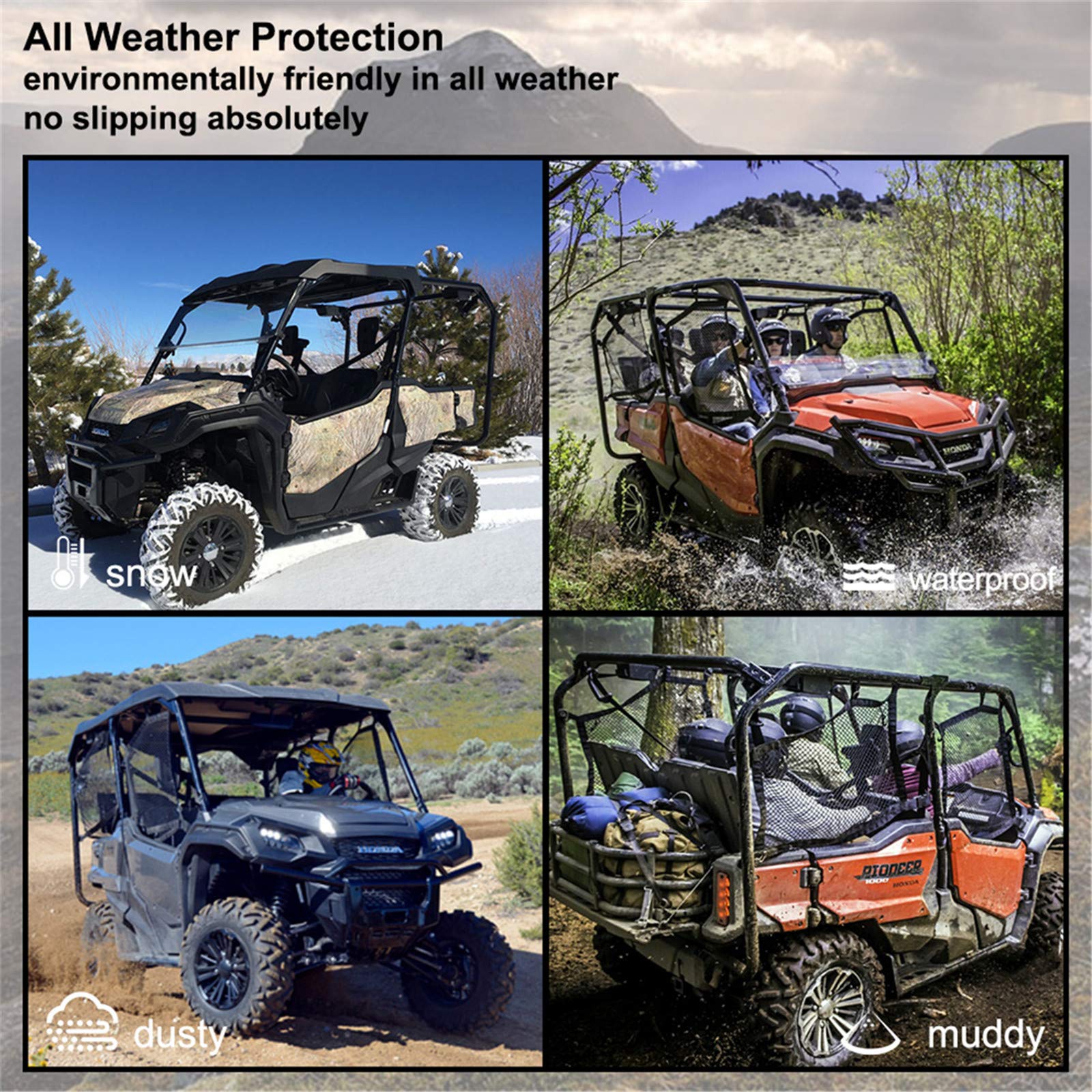 Kiwi Master Bed Liner Mat Compatible For 2016-2024 Honda Pioneer 1000-5 Accessories All Weather Protector Slush Cargo Trunk Tray Liner Black