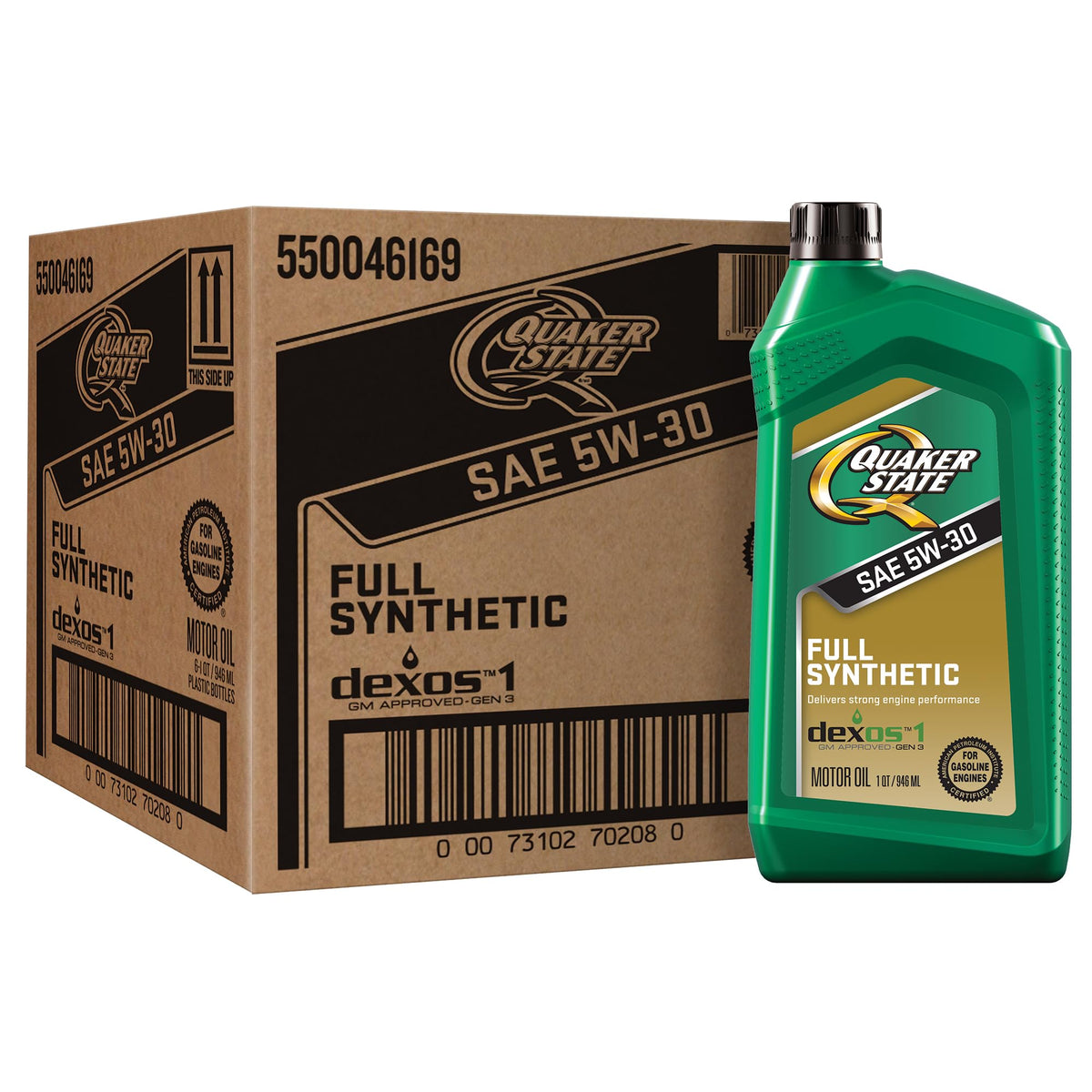 Quaker State Full Synthetic 5W-30 Motor Oil, 1 Quart (6 Pack)