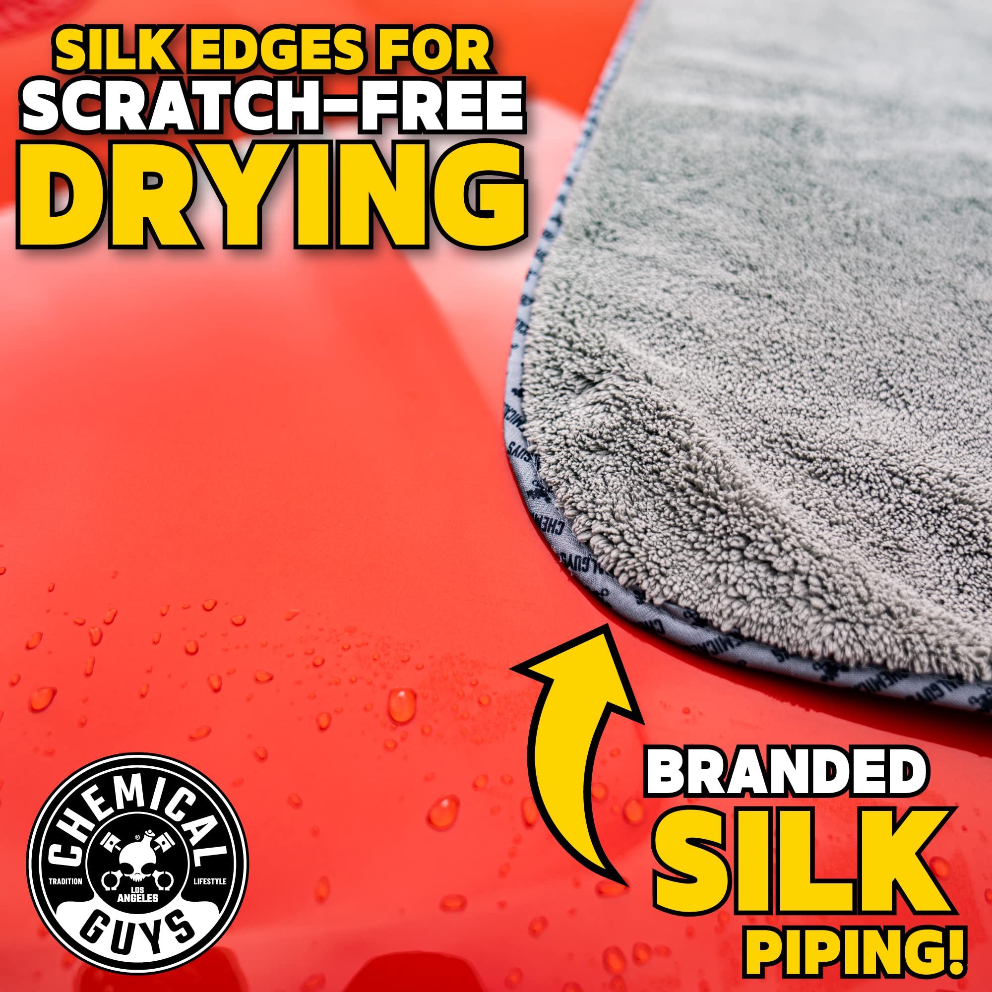 Chemical Guys Mic1995 Woolly Mammoth Large, Super Absorbent And Soft Microfiber Towels For Cars - 36'' X 25'' Gray, Ideal For Ca