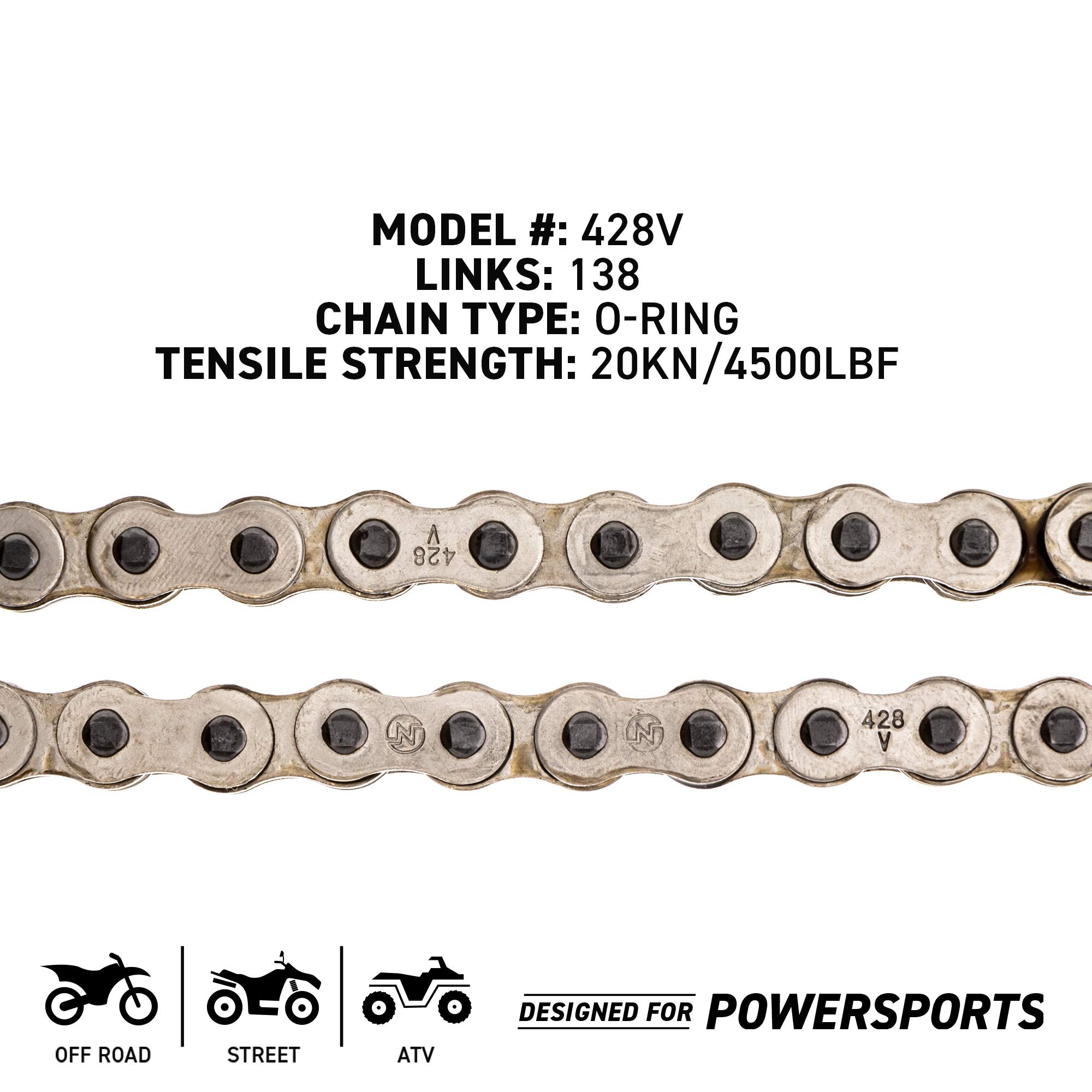 Niche 428 Drive Chain 138 Links O-Ring With Connecting Master Link For Motorcycle Atv Dirt Bike