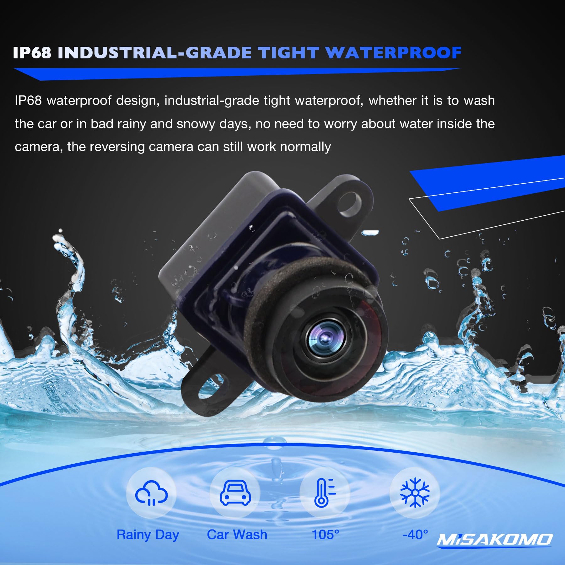 Rear View Backup Camera, Compatible With 2011-2020 Chrysler Town Country Dodge Grand Caravan, 170Wide-Angle Hd Color Night Visio