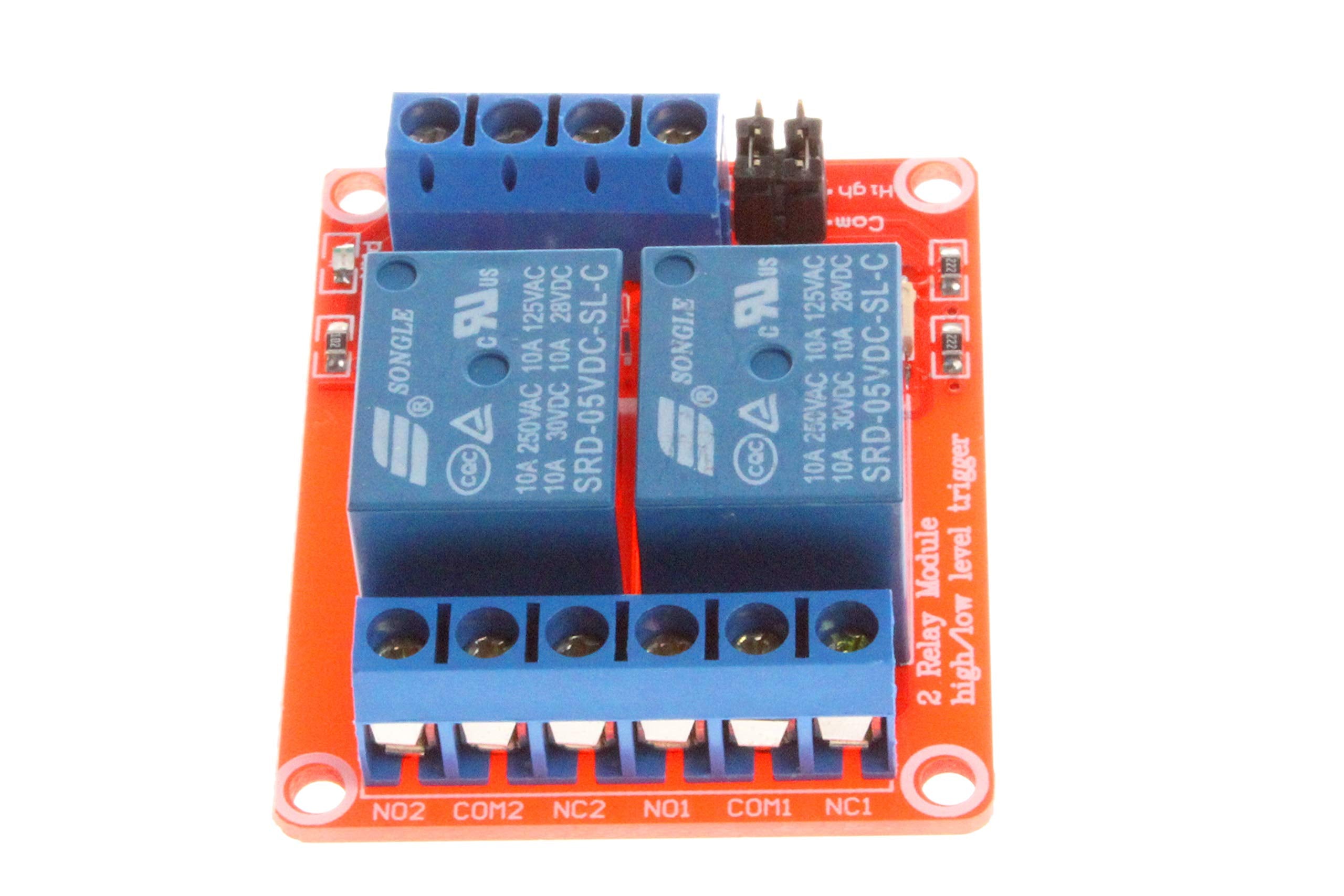 Noyito 9V 2-Channel Relay Module High Low Level Trigger With Optocoupler Isolation Relay Load Ac 0-250V 10A Dc 0-30V 10A Circuit