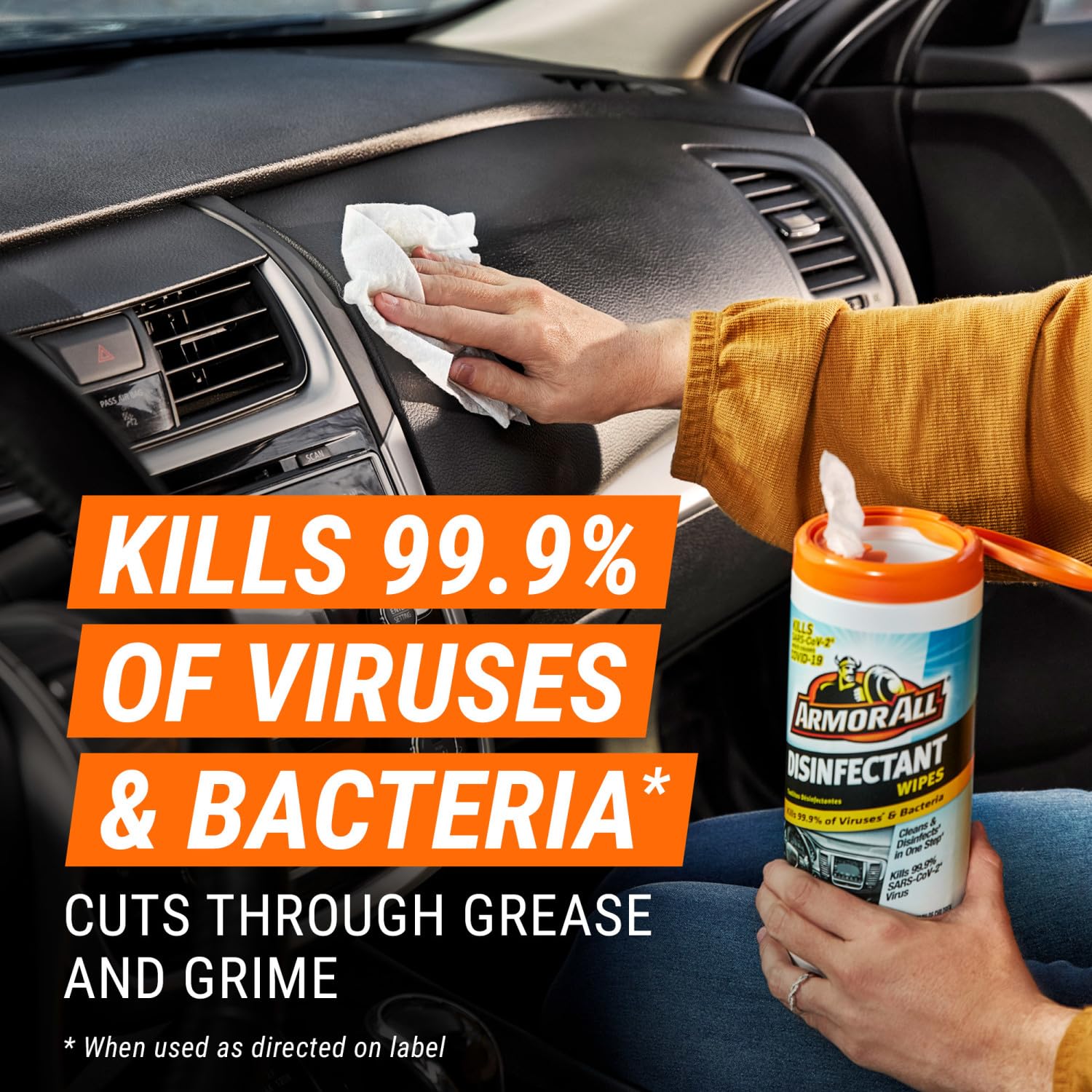 Armor All Interior Car Cleaning Wipes Kit, Disinfects, Protects, and Cleans Car Interiors, Includes Leather Care Wipes, Glass Wi