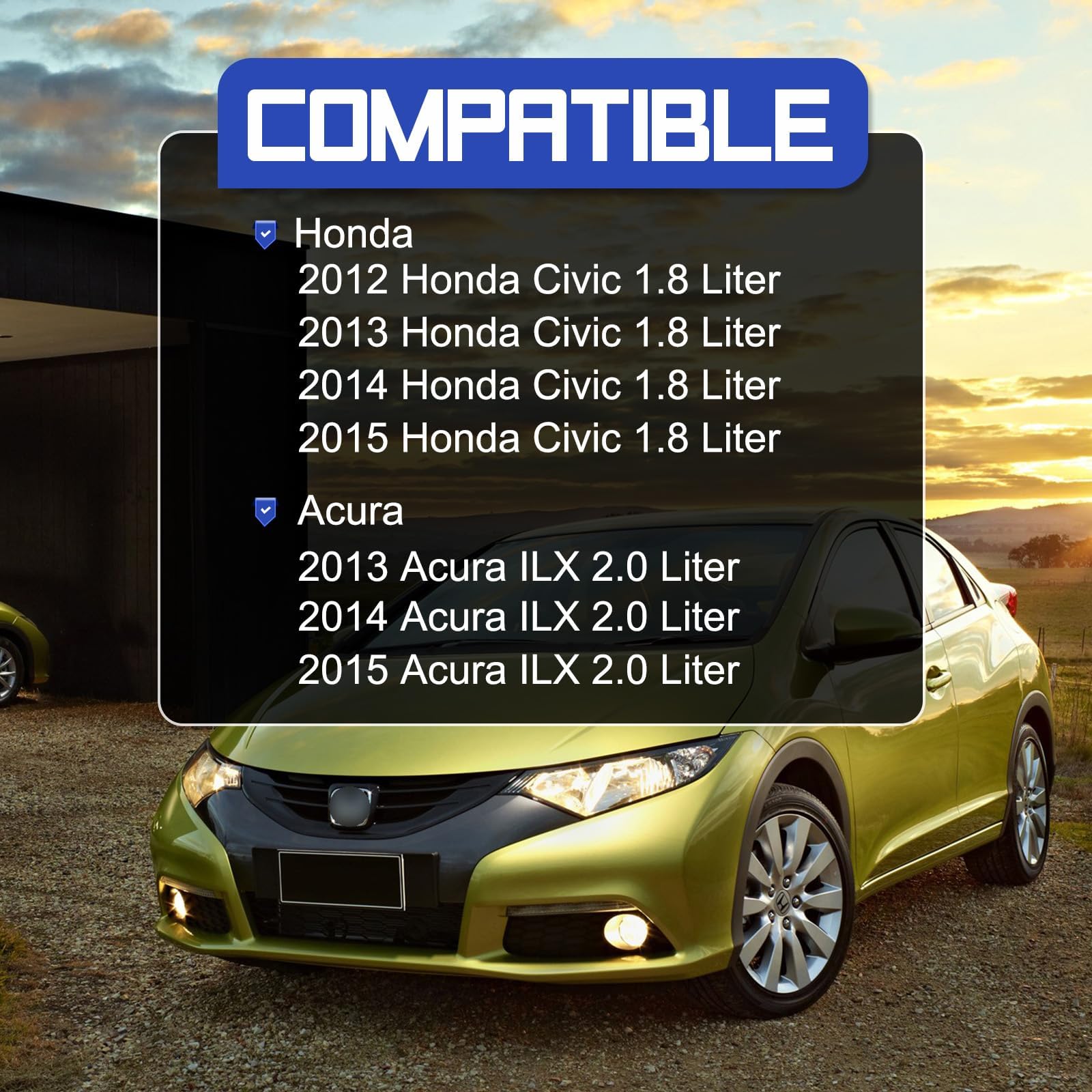 Air Cleaner Intake Hose Tube With Clamps For 2012-2015 Honda Civic 1.8L 2013-2015 Acura Ilx 2.0L (Oem# 17225-R1A-A01)