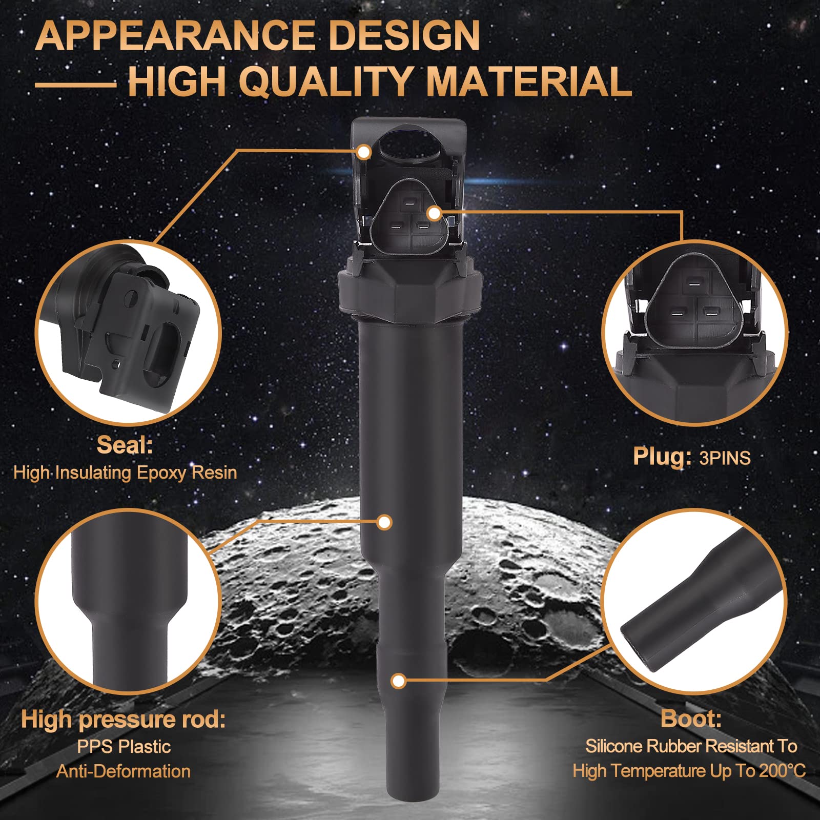 Ignition Coil Pack Set Of 1 Compatible With 325Ci 328I 330Ci 335I 525I 528I 530I 535I 545I 745Li X3 X5 M5 M6 Z4 Mini Cooper - 2.