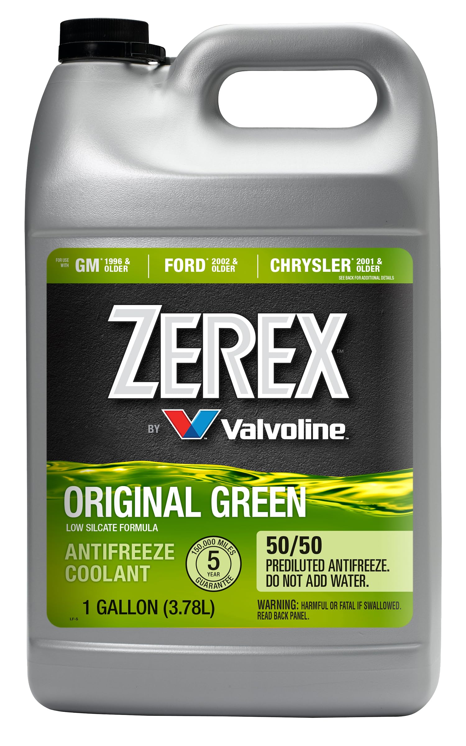 Zerex Original Green Low Silicate 50/50 Prediluted Ready-To-Use Antifreeze/Coolant 1 Ga, Case Of 6