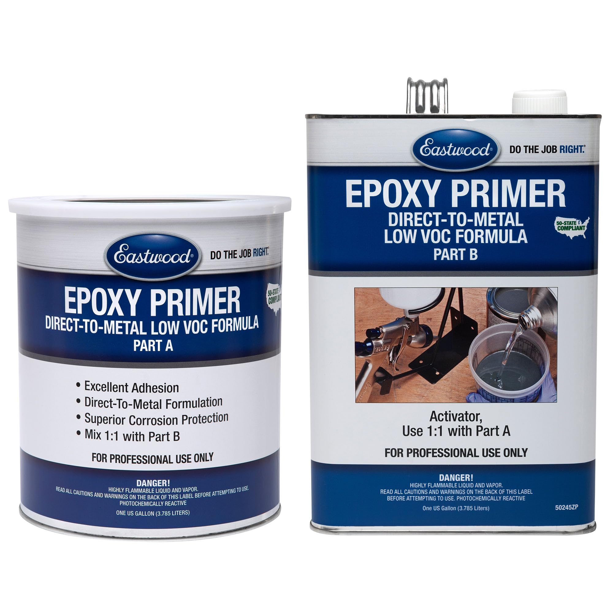 Eastwood Epoxy Primer White Autobody Paint and Activator - 2 Gallon Kit