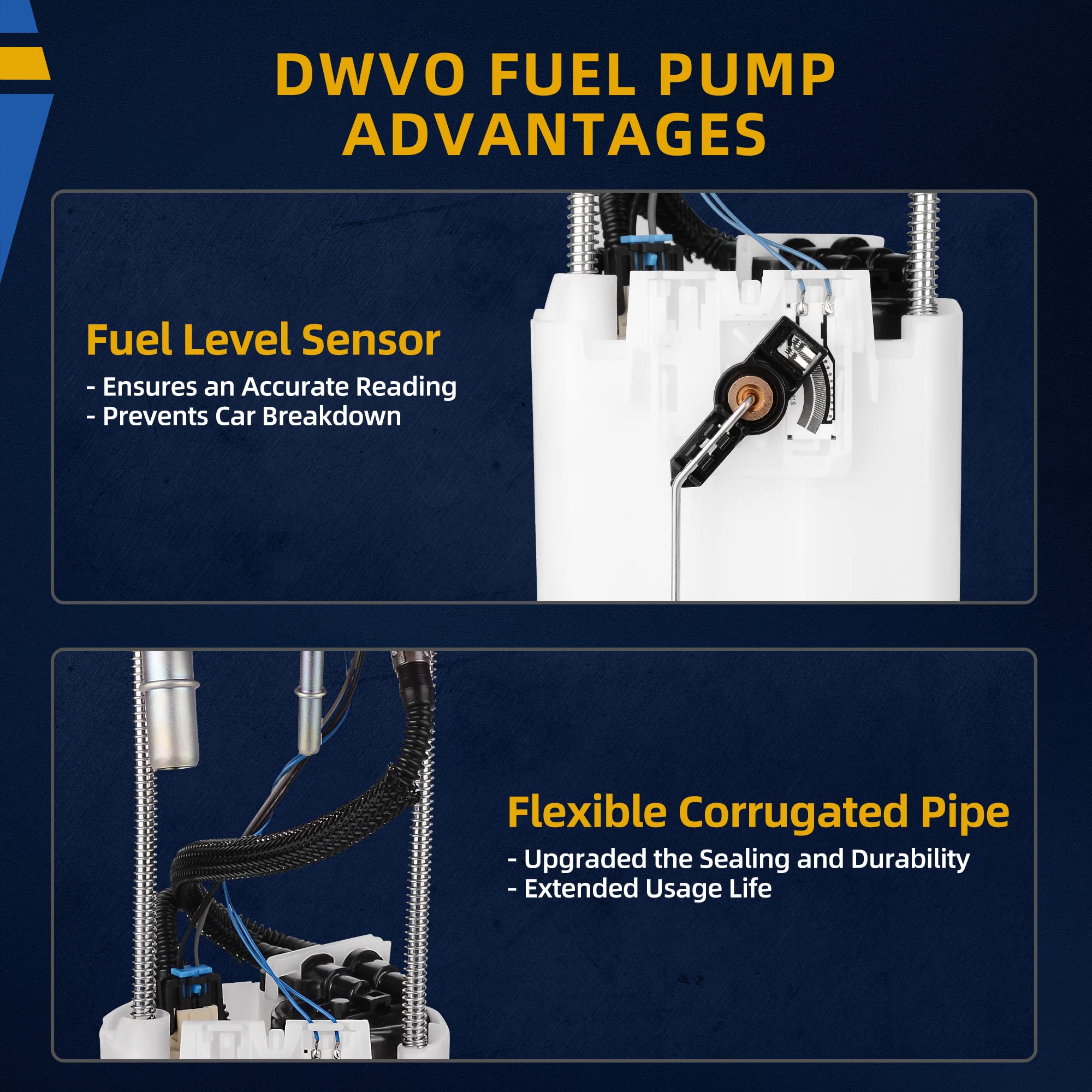 Dwvo Fuel Pump Compatible With 2004-2007 Chevy Tahoe Gmc Yukon Cadillac Escalade 4.8L 5.3L 6.0L 6.2L (With Gasoline Engines Only