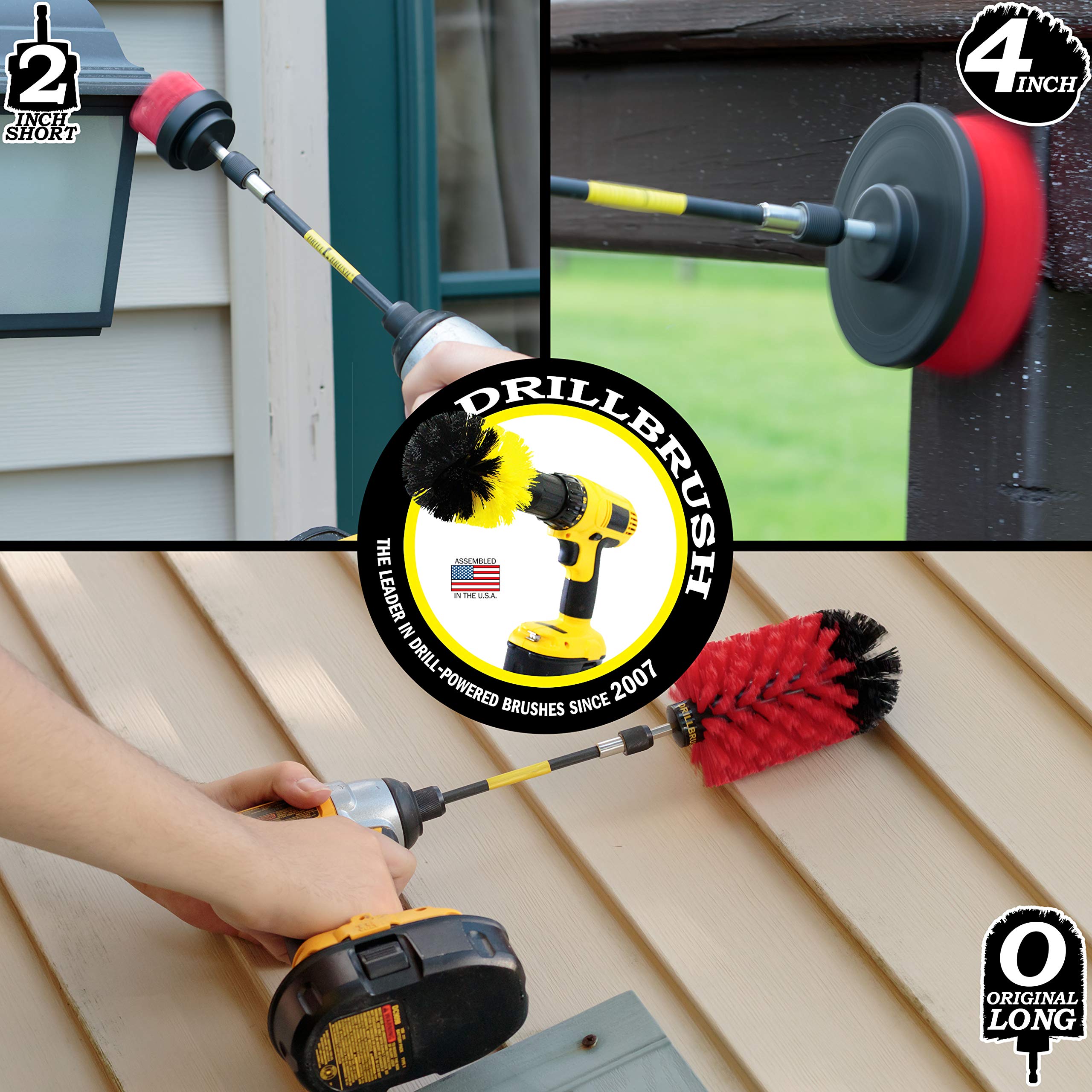 Drill Brush Power Scrubber By Useful Products - Multi Surface Cleaning Brush With Long Reach Extension - Rotary Tool Accessory B