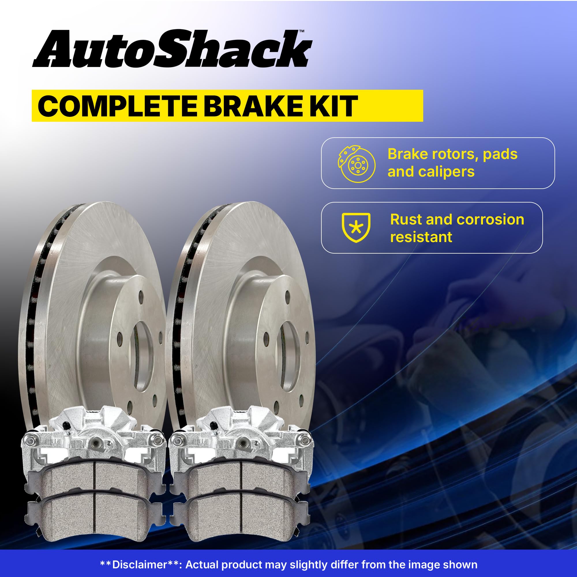 Autoshack Rear Brake Rotors Calipers And Ceramic Pads Kit Set Driver And Passenger Side Replacement For 2010 2012 Mazda 3 Sport 2010-2013 Mazda 3 2.0L Fwd Bcpkg0489