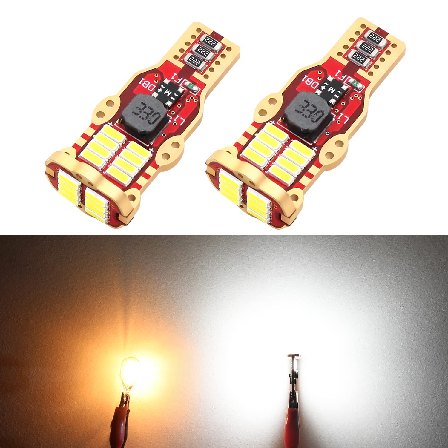 Phinlion 921 Led Bulbs For Backup Reverse Lights, 2600 Lumens Super Bright, 6000K White, 906 W16W T15 912 Led Back Up Bulb Or Interior Map Dome Replacement Lamp, Non-Polarity, Pack Of 2