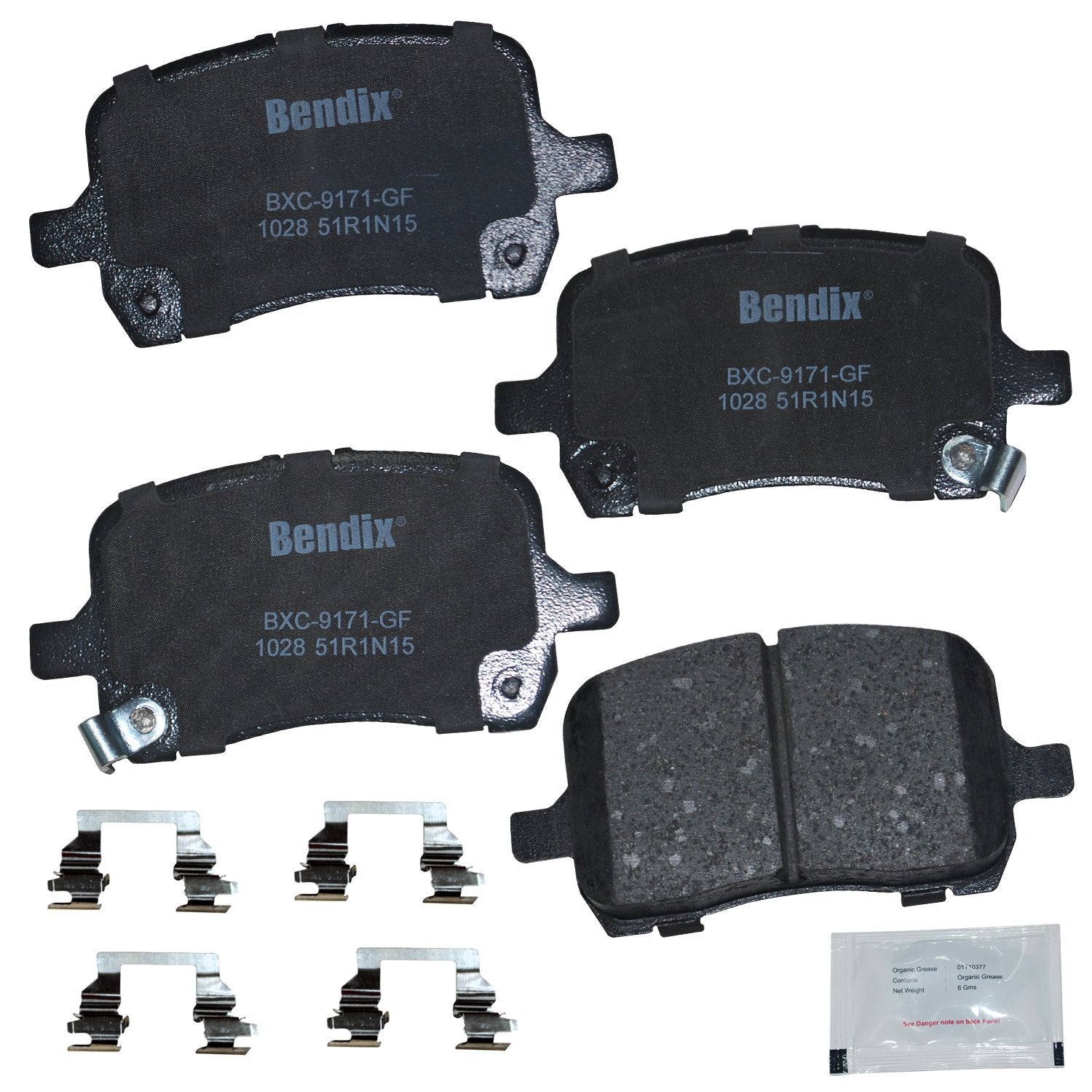 Bendix Priority1 Cfc1028 Ceramic Front Brake Pads For Select Models Chevrolet Cobalt, Hhr, Malibu, Pontiac G4, G5, G6, Pursuit, 