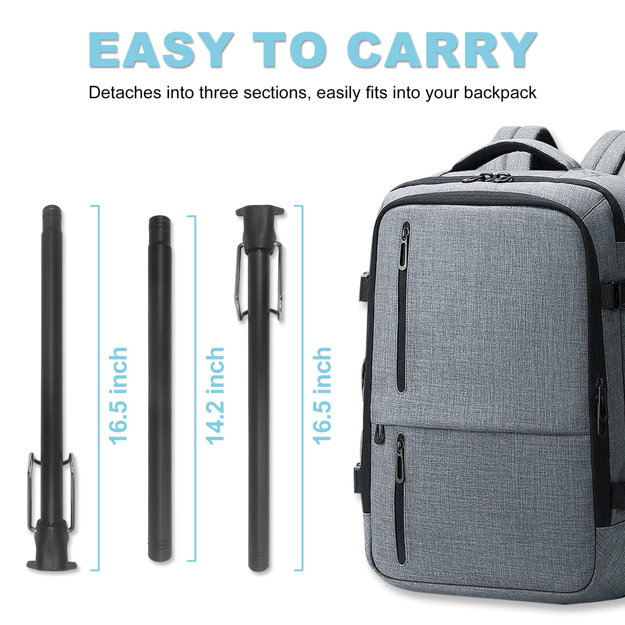 Elantrip Adjustable Car Clothes Hanger Bar, 34-70 Inch Heavy-Duty Telescopic Rod, Wrinkle-Free Clothing Rack For Cars, Suvs, Tru