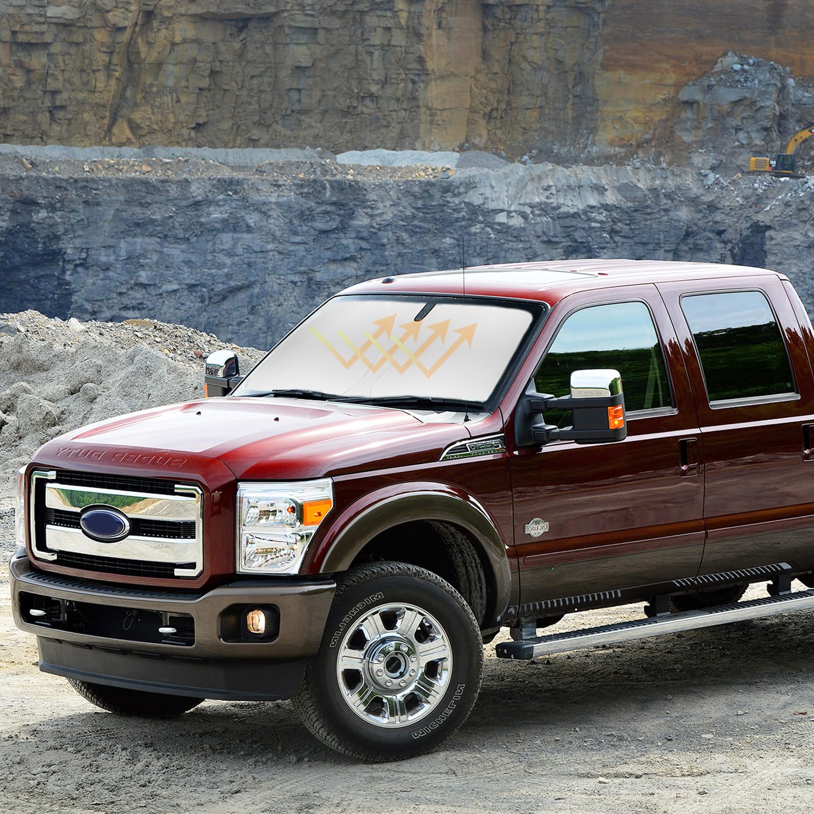 Windshield Sun Shade For 2008-2015 2016 Ford Super Duty F250 F350 F450 F550 Foldable Sunshade Front Windshield Cover For F350 Wi