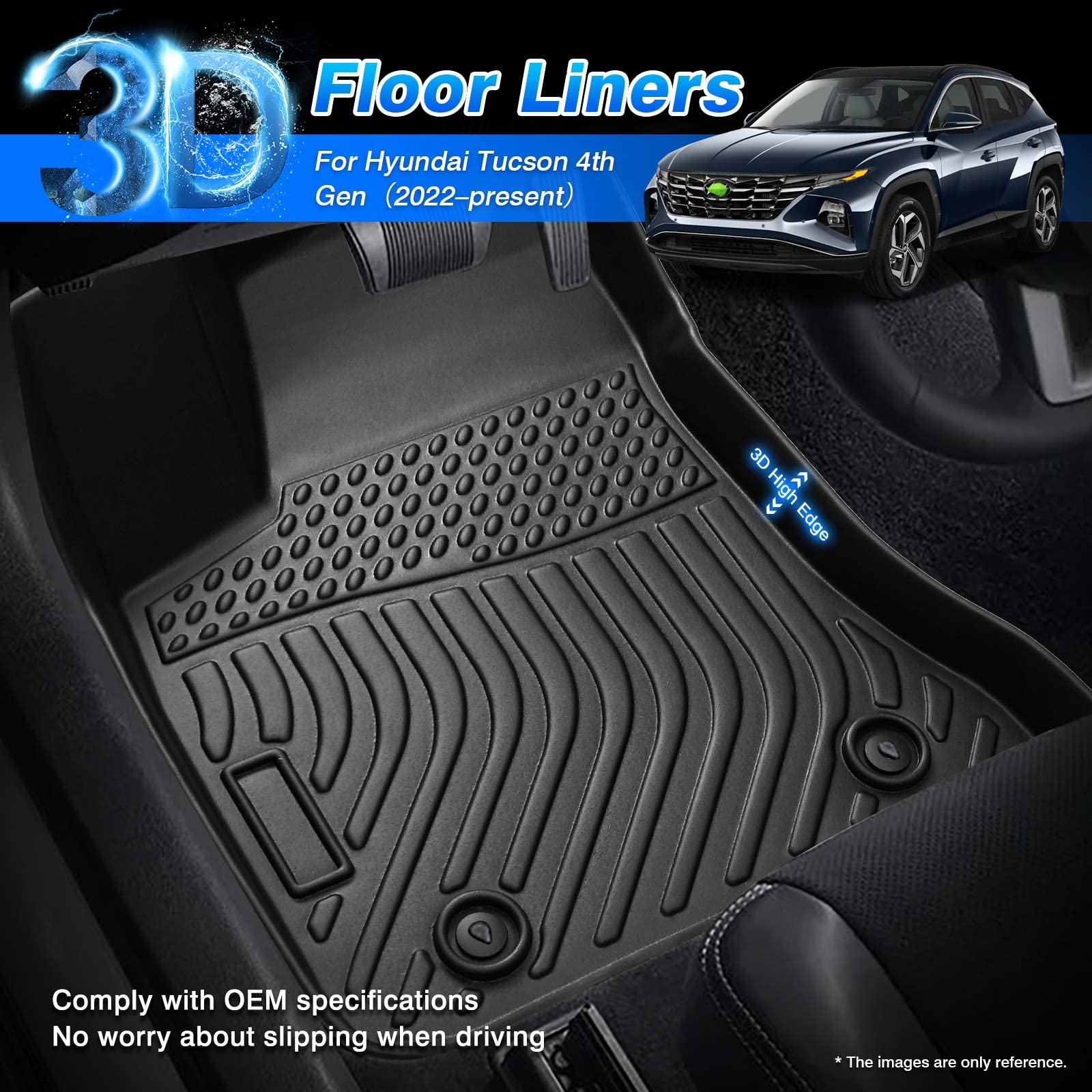 Cartist Floor Mats Fit for Hyundai Tucson NX4 Hybrid 2022 2023 2024 2025 (Not Plug in) 1st & 2nd Row All Weather Floor Liner for