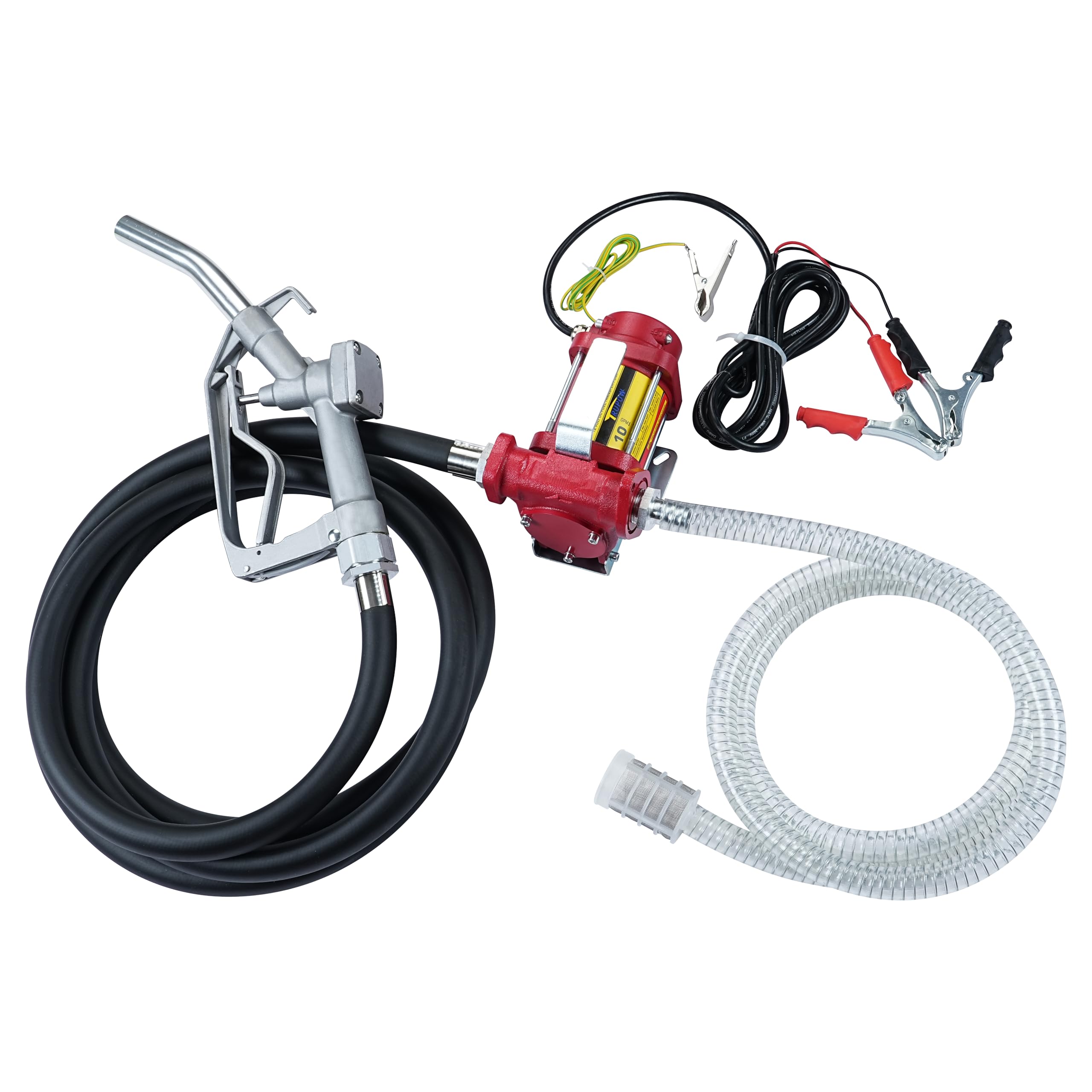 Trupow 12V Dc 10Gpm Self-Priming Gasoline Diesel Oil Fuel Transfer Pump Kit With Discharge Hose & Nozzle