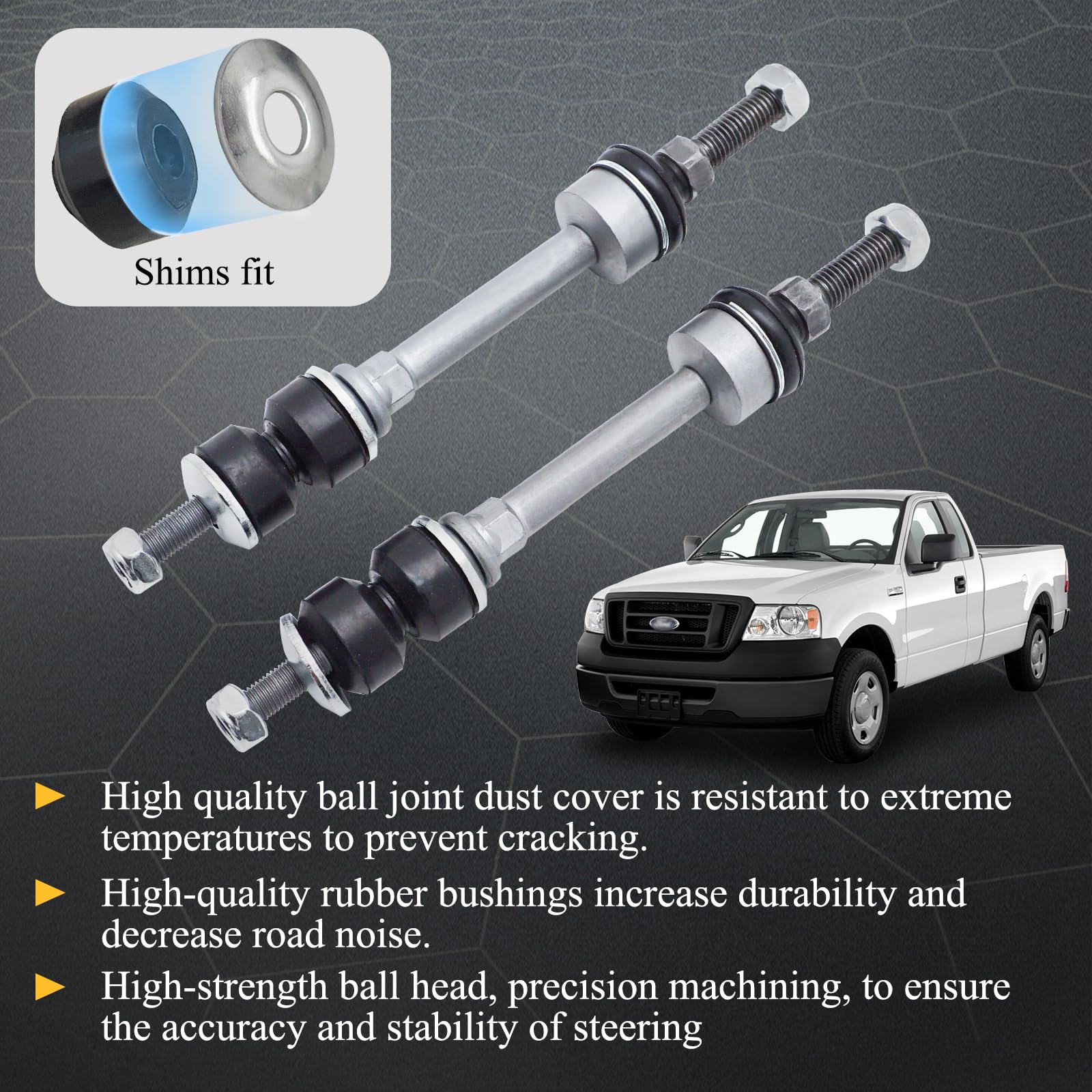 Zinc-Nickel Alloy Front Stabilizer Sway Bar End Link End Kit For 2005-2008 Ford F-150 4Wd 2006-2008 Lincoln Mark Lt 4Wd K80338