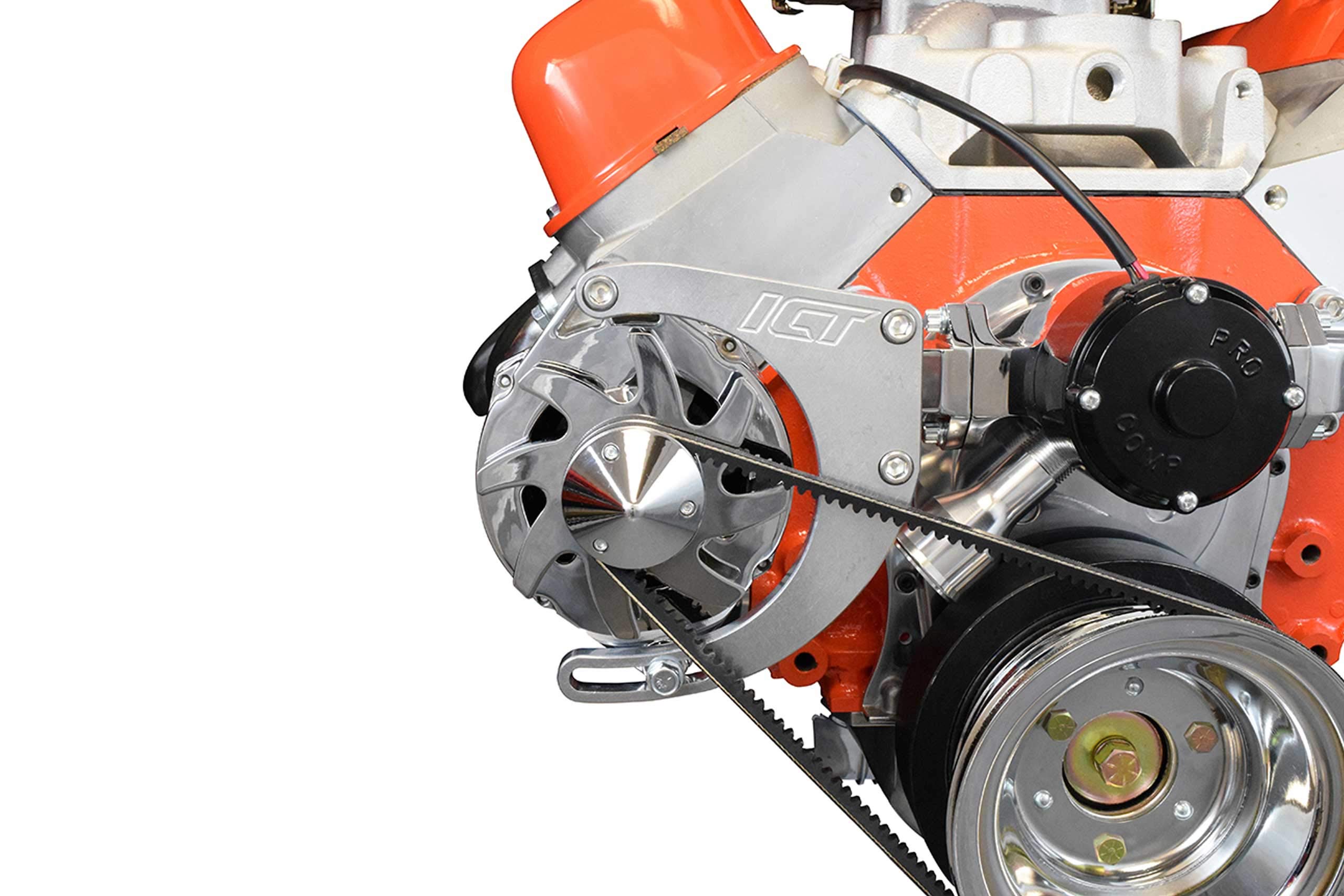 Ict Billet Bbc Alternator Bracket Adjustable Electric Water Pump Low Mount Big Block Chevy Long Kit 551449