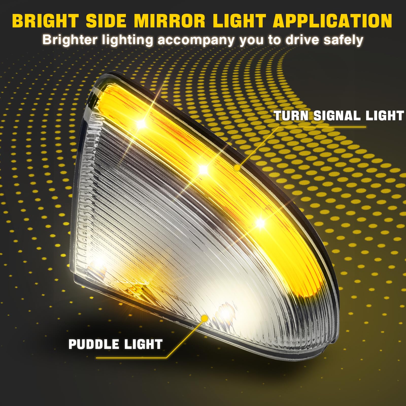 Weileite Led Side Mirror Light Turn Signal Bulb Puddle Lamp Lens Cover Fit Dodge Ram 1500 2009-2011 2012 2013 2014 2015 2016 201