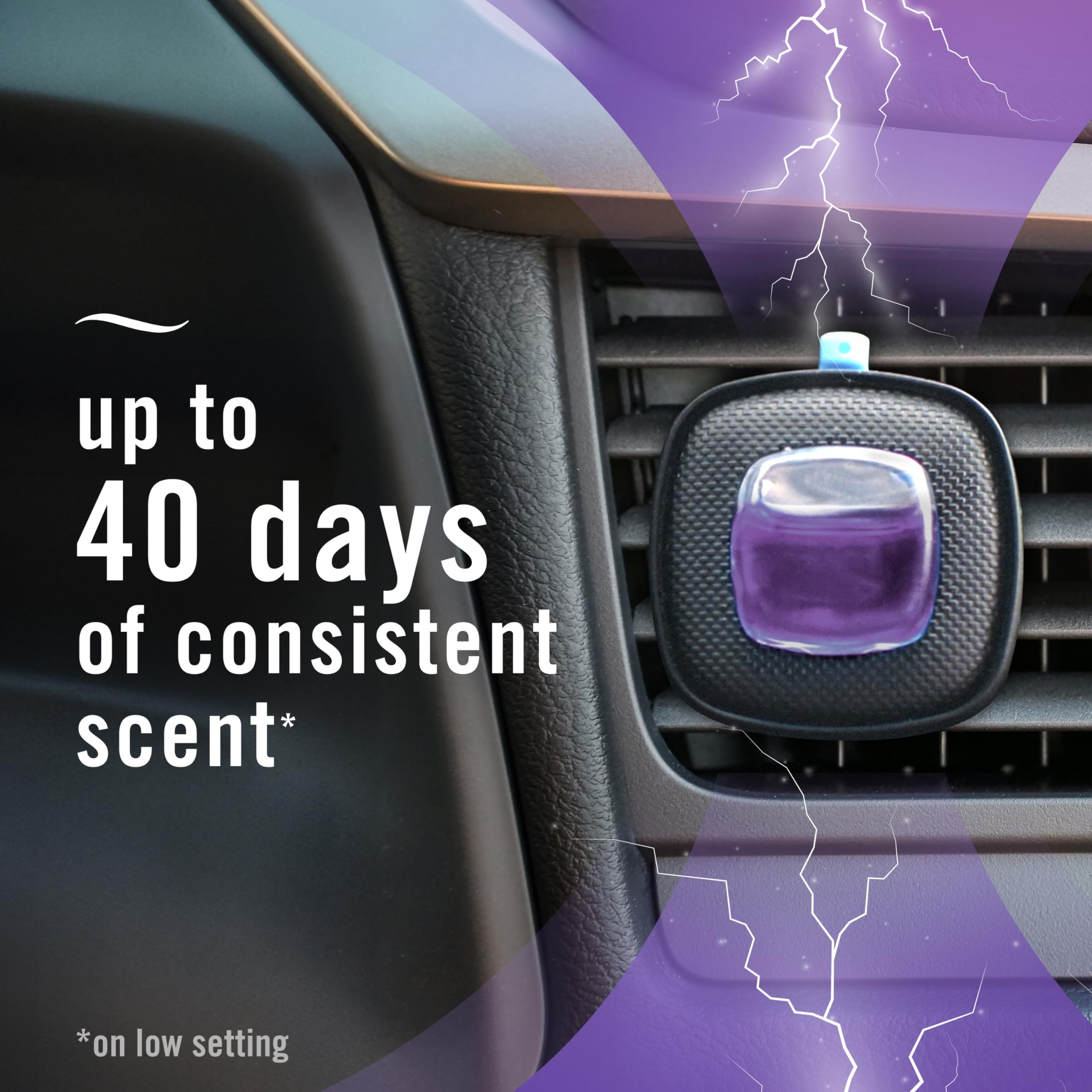 Febreze Car Air Freshener Vent Clip, Midnight Storm, 1 Count, .06 Oz