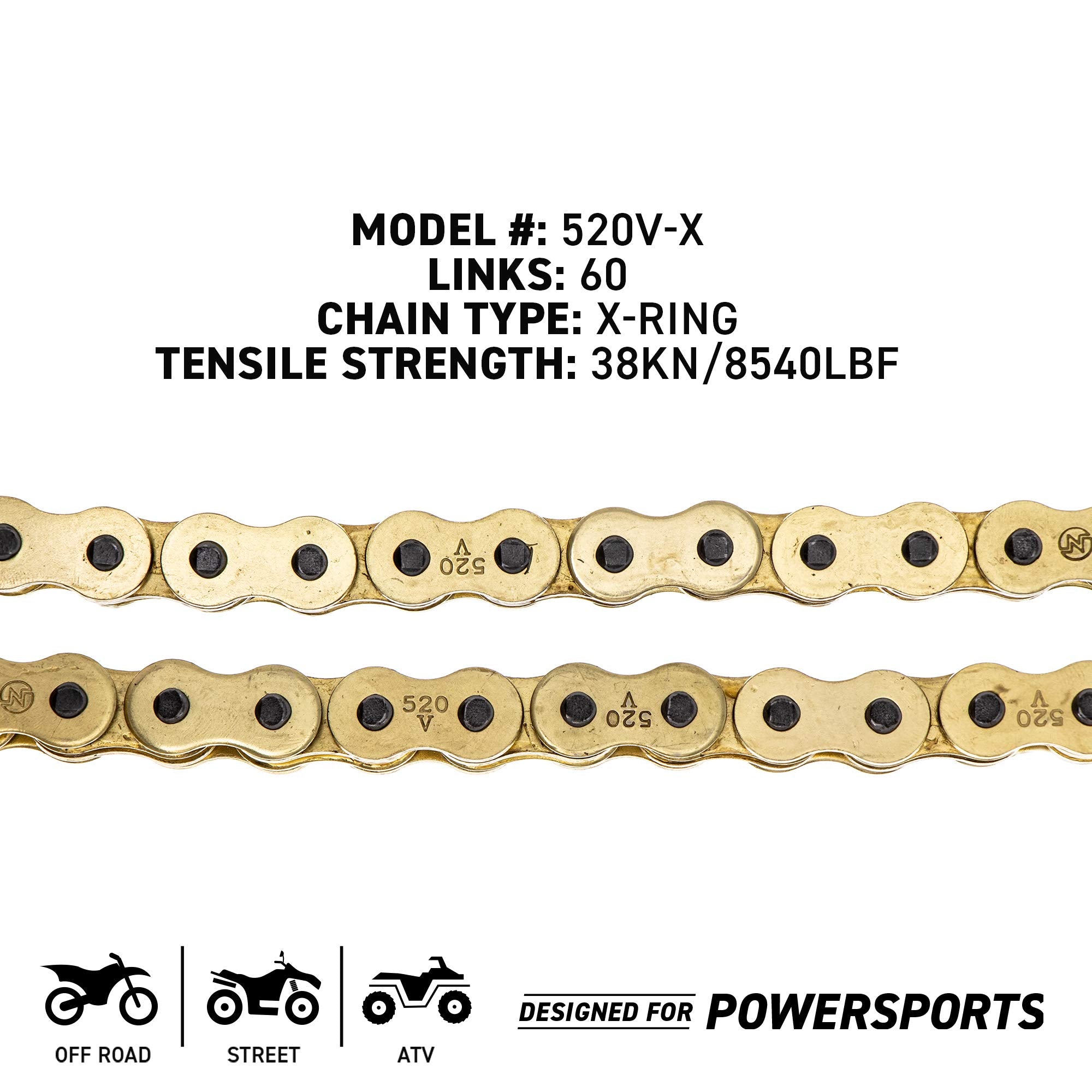 Niche Gold 520 X-Ring Chain 60 Links With Connecting Master Link